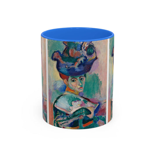 Matisse, Henri - Woman with a Hat (1905) - Colorful Accent Mugs