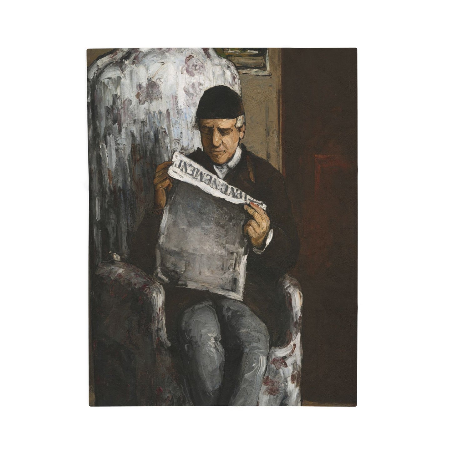 Cézanne, Paul - The Artist’s Father (1866) - Velveteen Plush Blanket