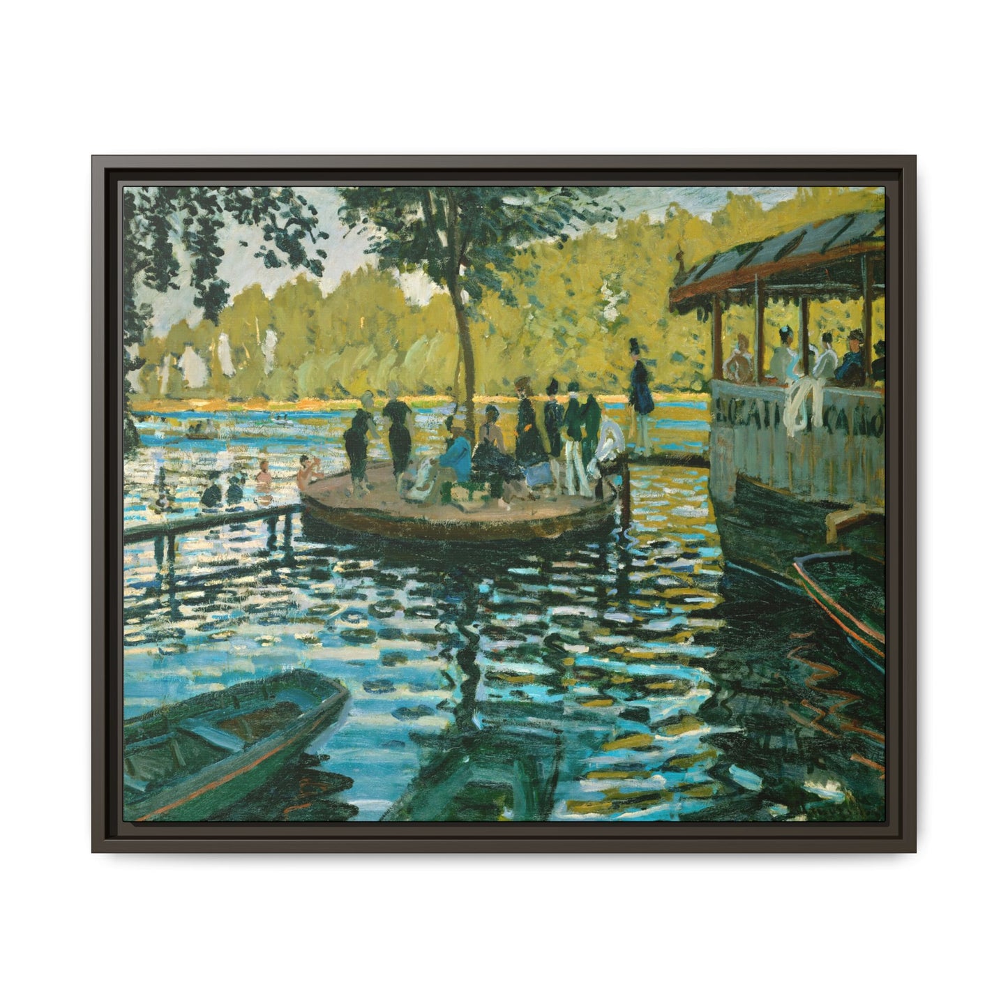 Monet, Claude - La Grenouillere (1869) - Matte Canvas, Framed