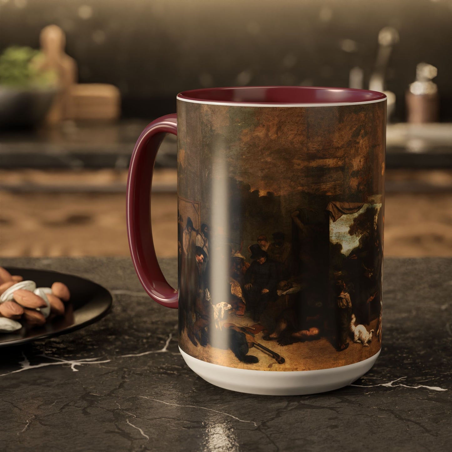 Courbet, Gustave - The Painter’s Studio (1855) - Colorful Accent Mugs