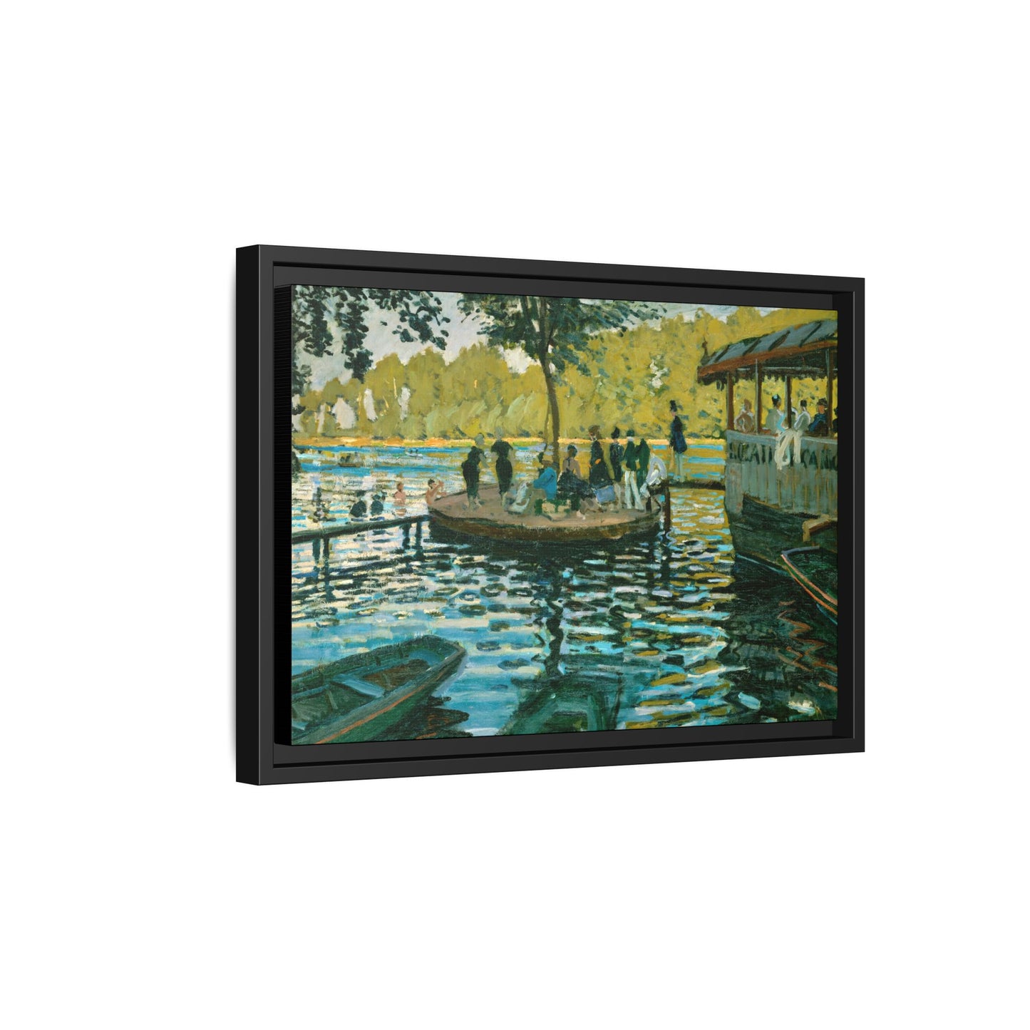 Monet, Claude - La Grenouillere (1869) - Matte Canvas, Framed
