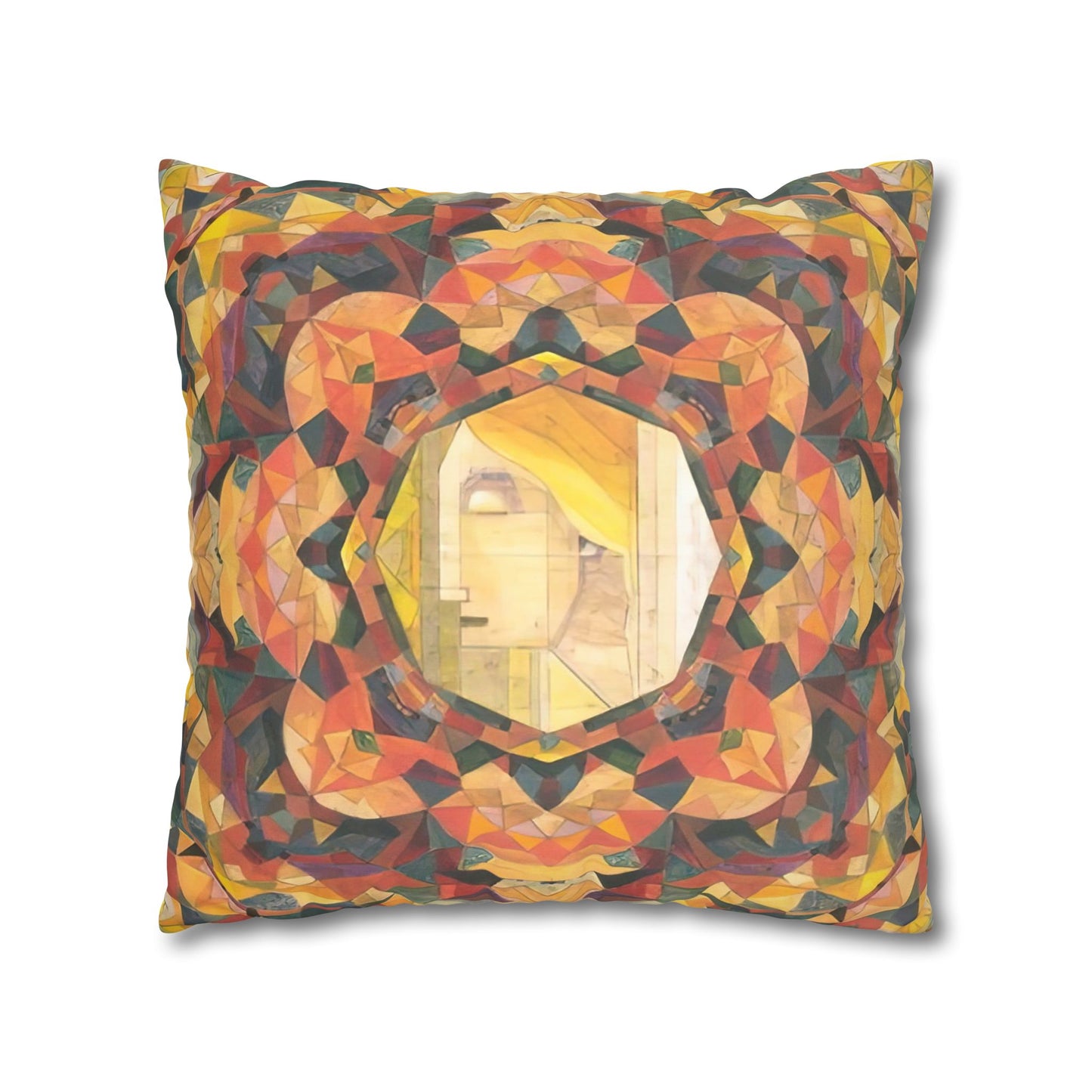 Filiger, Charles - Woman’s Head with Closed Eyes (1893) - Suede Square Pillowcase