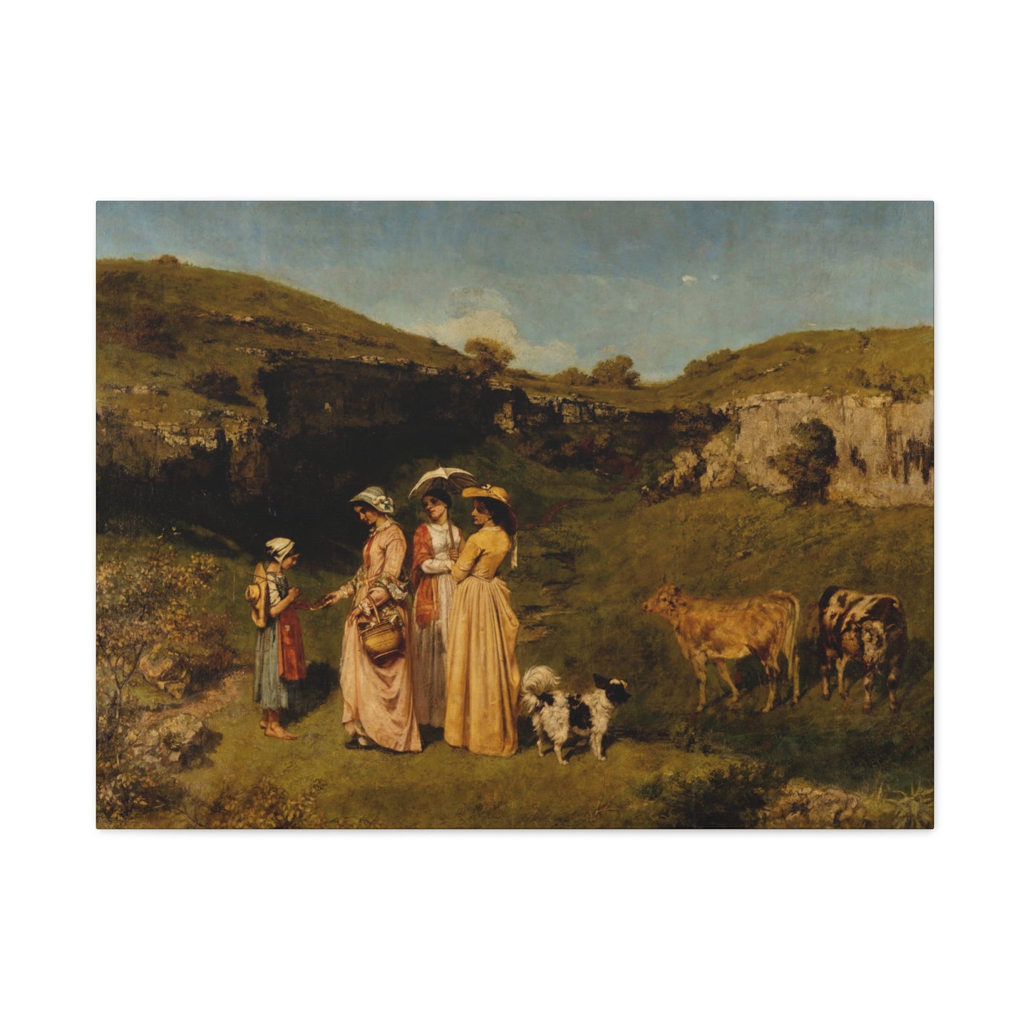 Courbet, Gustave - Young Ladies of the Village (1851) - Canvas Block, unframed