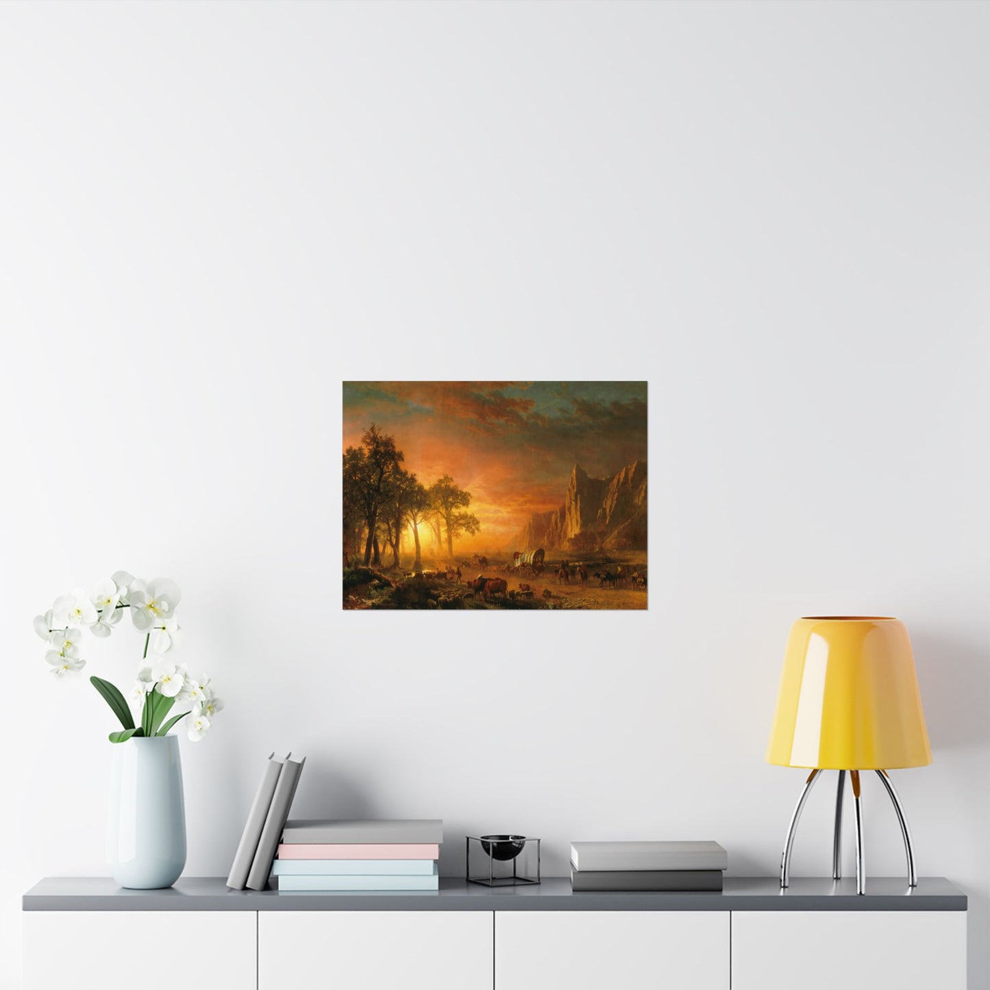 Bierstadt, Albert - Emigrants Crossing the Plains (1867) - Satin Posters