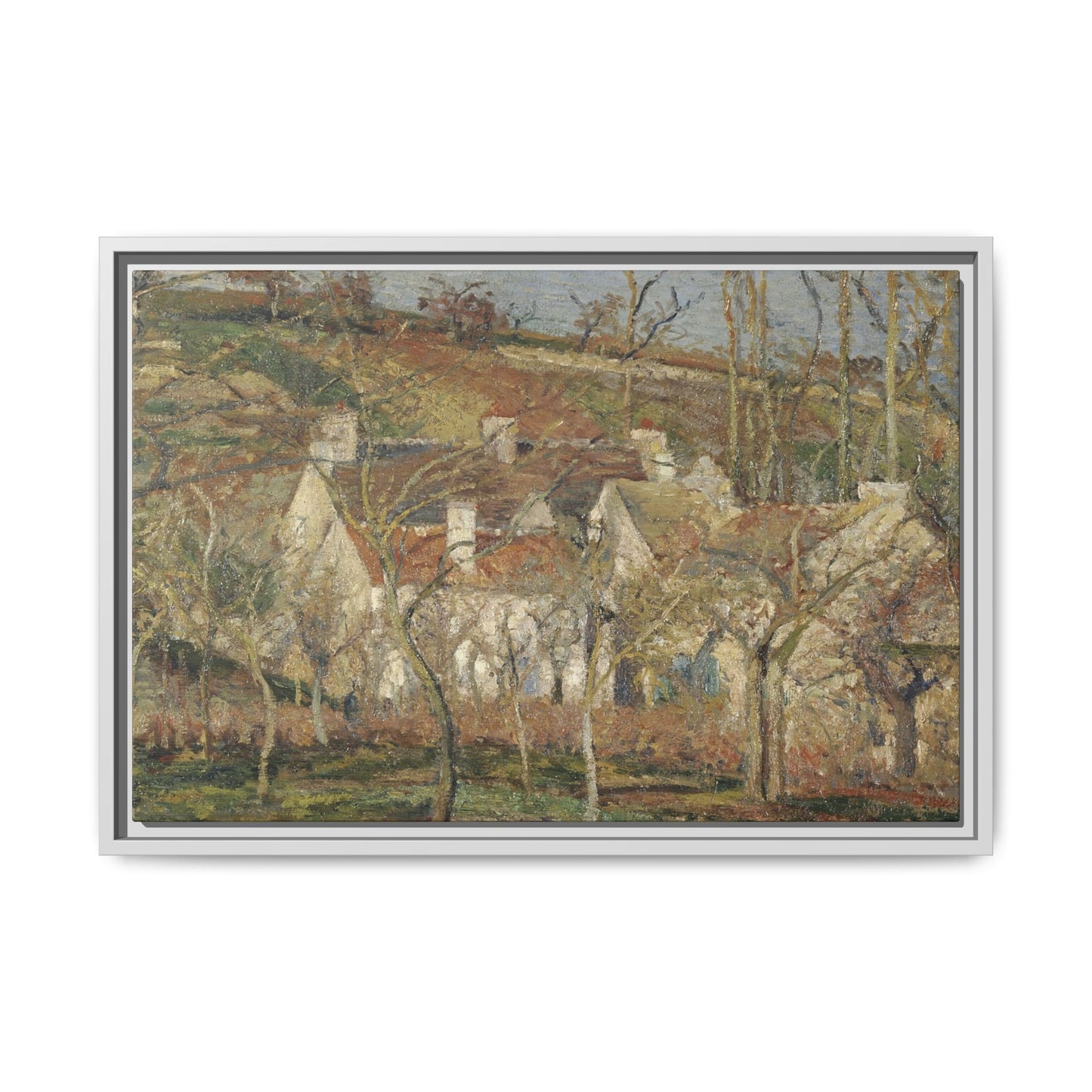 Pissarro, Camille - Red Roofs, Corner of a Village in Winter (1877) - Matte Canvas, Framed