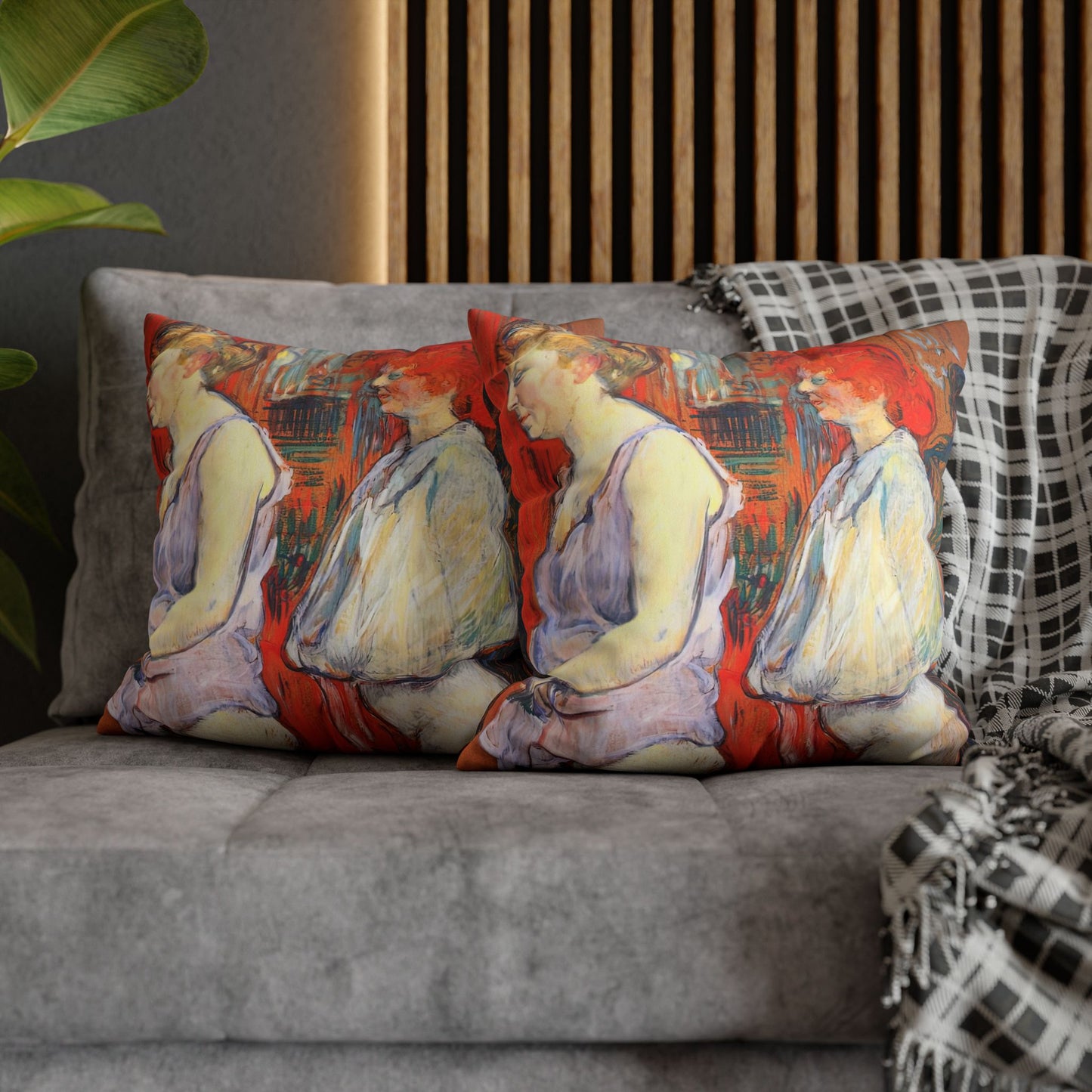 Toulouse-Lautrec, Henri - The Medical Inspection (1894) - Suede Square Pillowcase