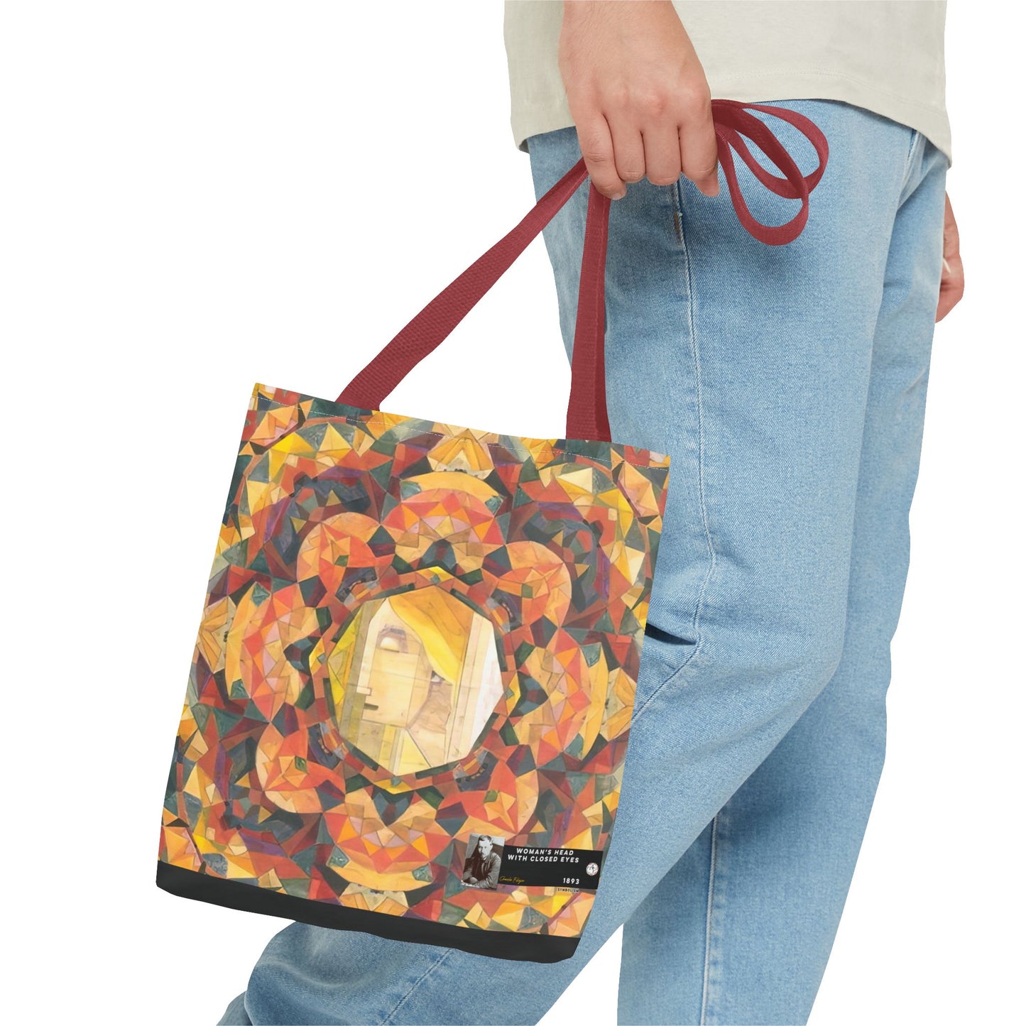 Filiger, Charles - Woman’s Head with Closed Eyes (1893) - Tote Bag
