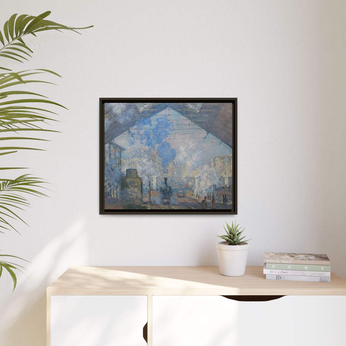 Monet, Claude - Le Gare Saint-Lazare (1877) - Matte Canvas, Framed