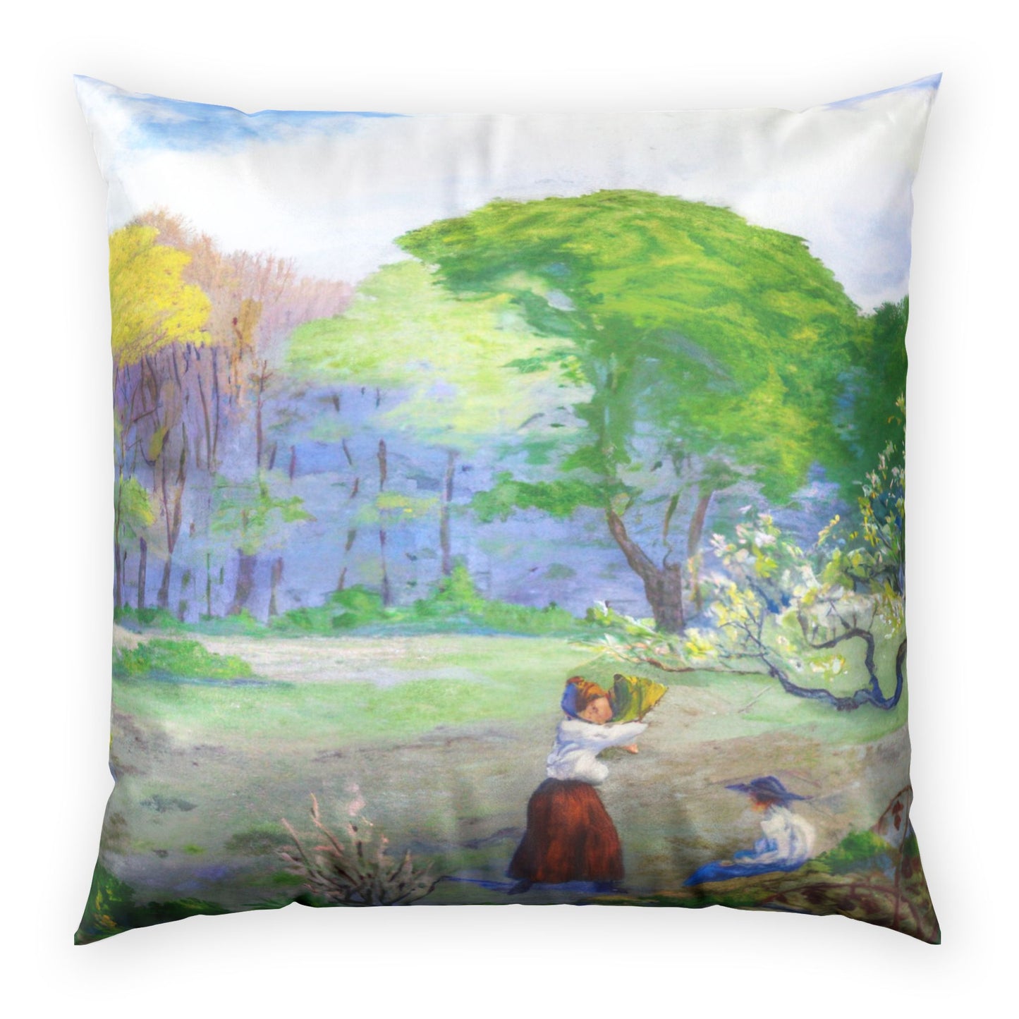 Ranson, Paul - Picking Flowers (1890) - Poly Velvet Pillow