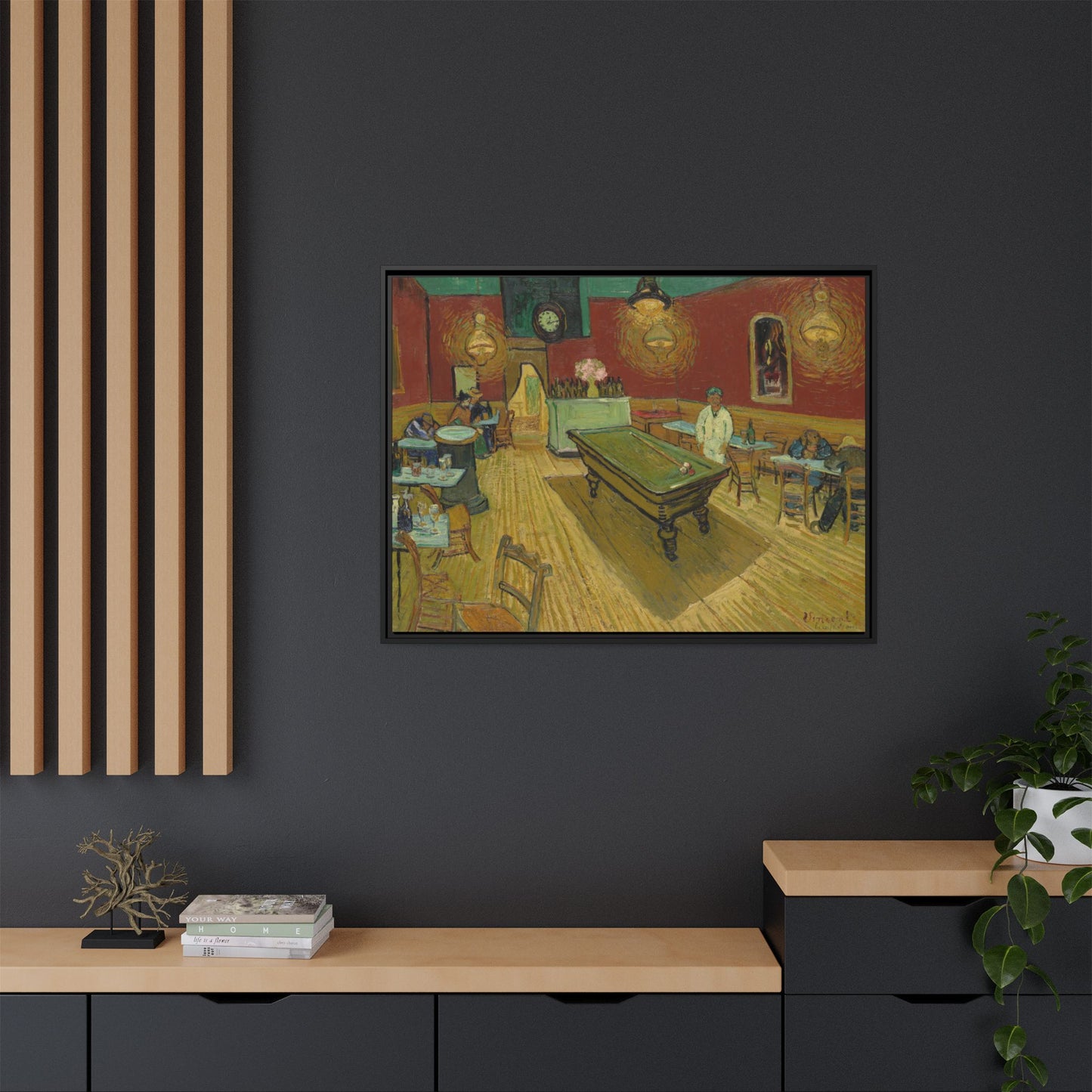 Van Gogh, Vincent - The Night Cafe (1888) - Matte Canvas, Framed