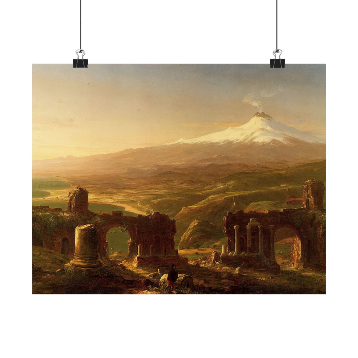 Cole. Thomas - Mount Etna from Taormina (1843) - Satin Posters