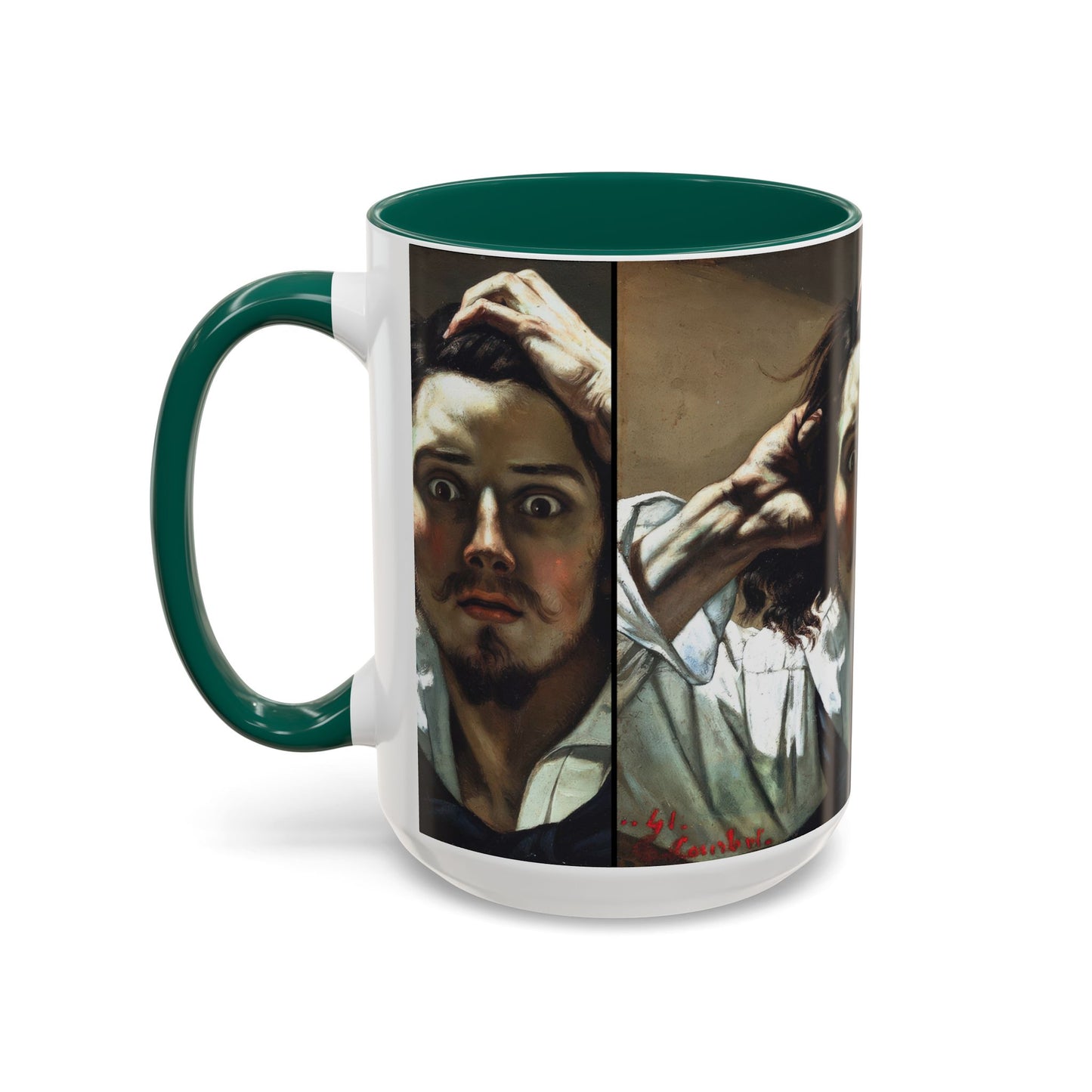 Courbet, Gustave - The Desperate Man (1843) - Colorful Accent Mugs