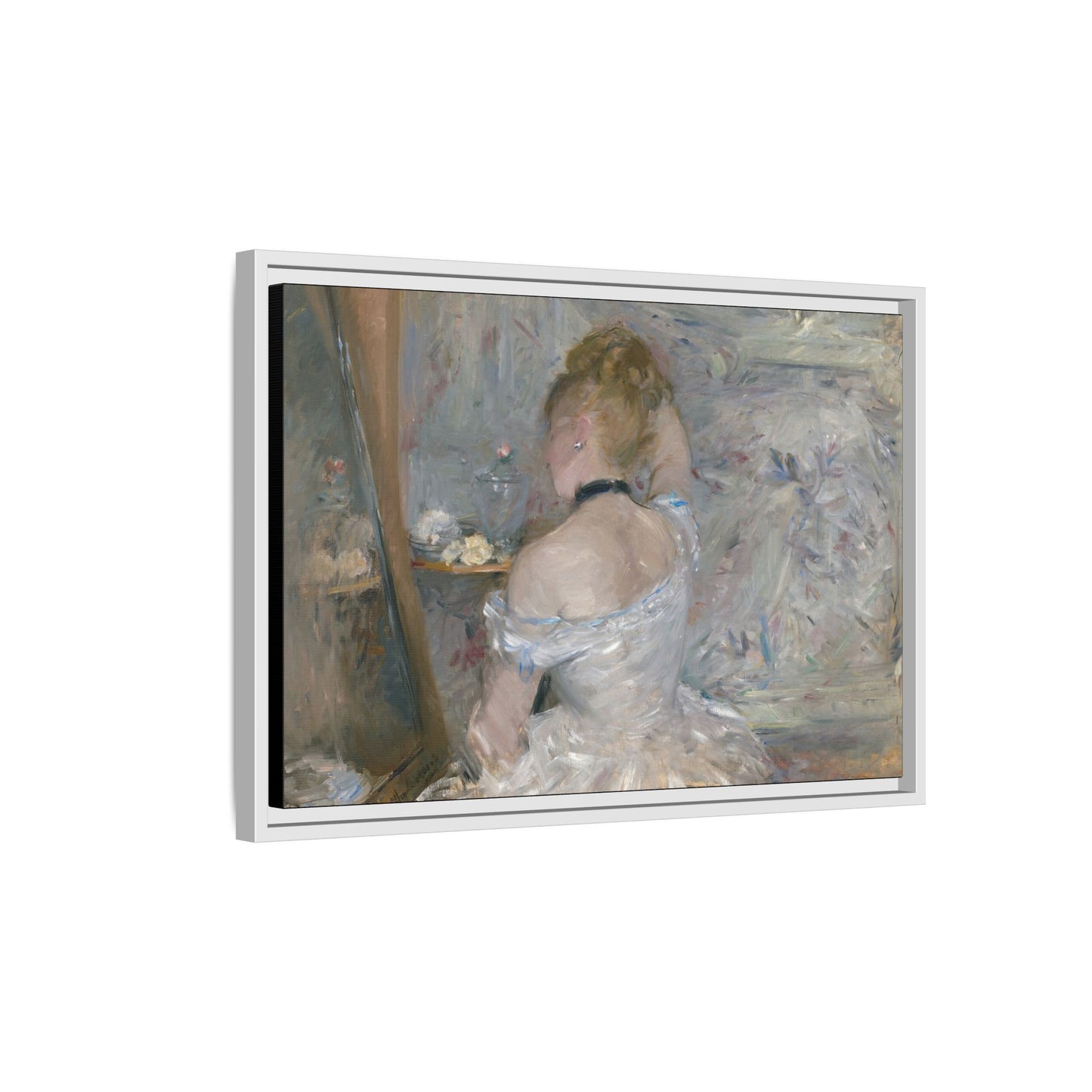 Morisot, Berthe - Woman at Her Toilette (1880) - Matte Canvas, Framed