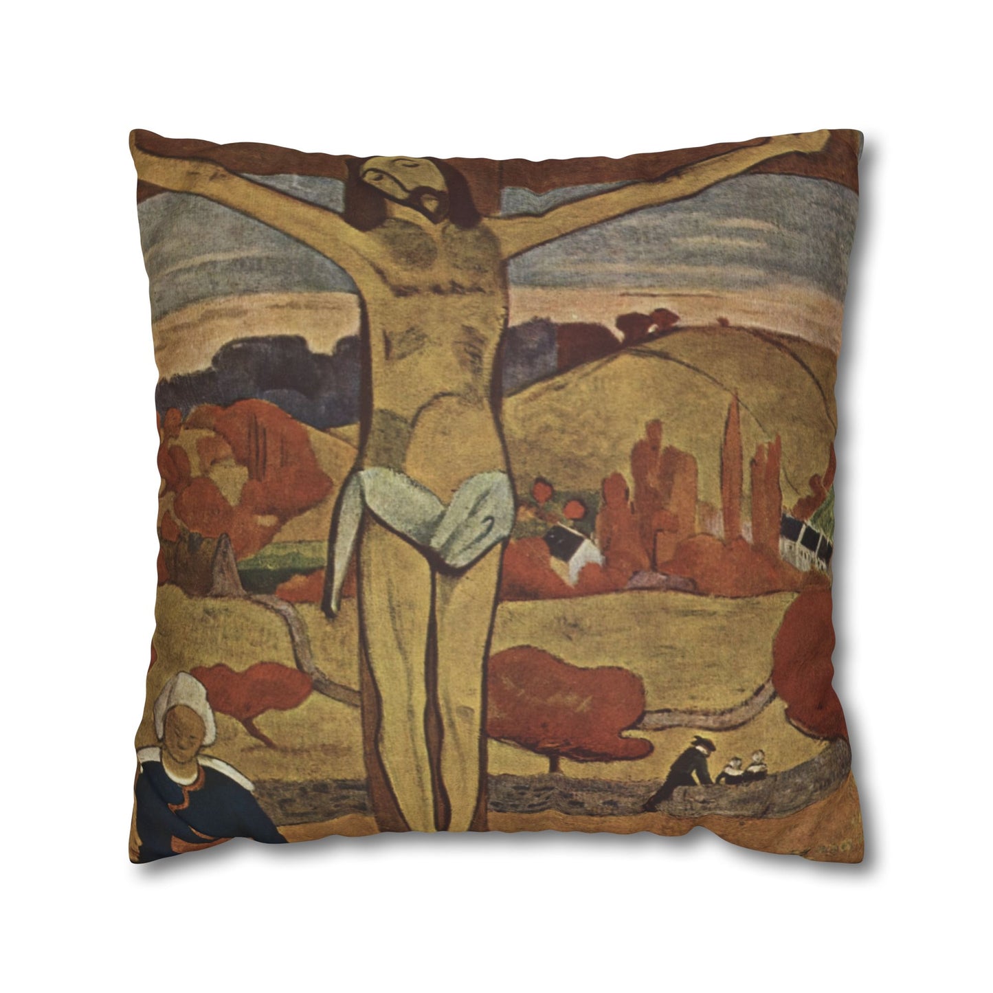 Gauguin, Paul - The Yellow Christ (1889) - Suede Square Pillowcase