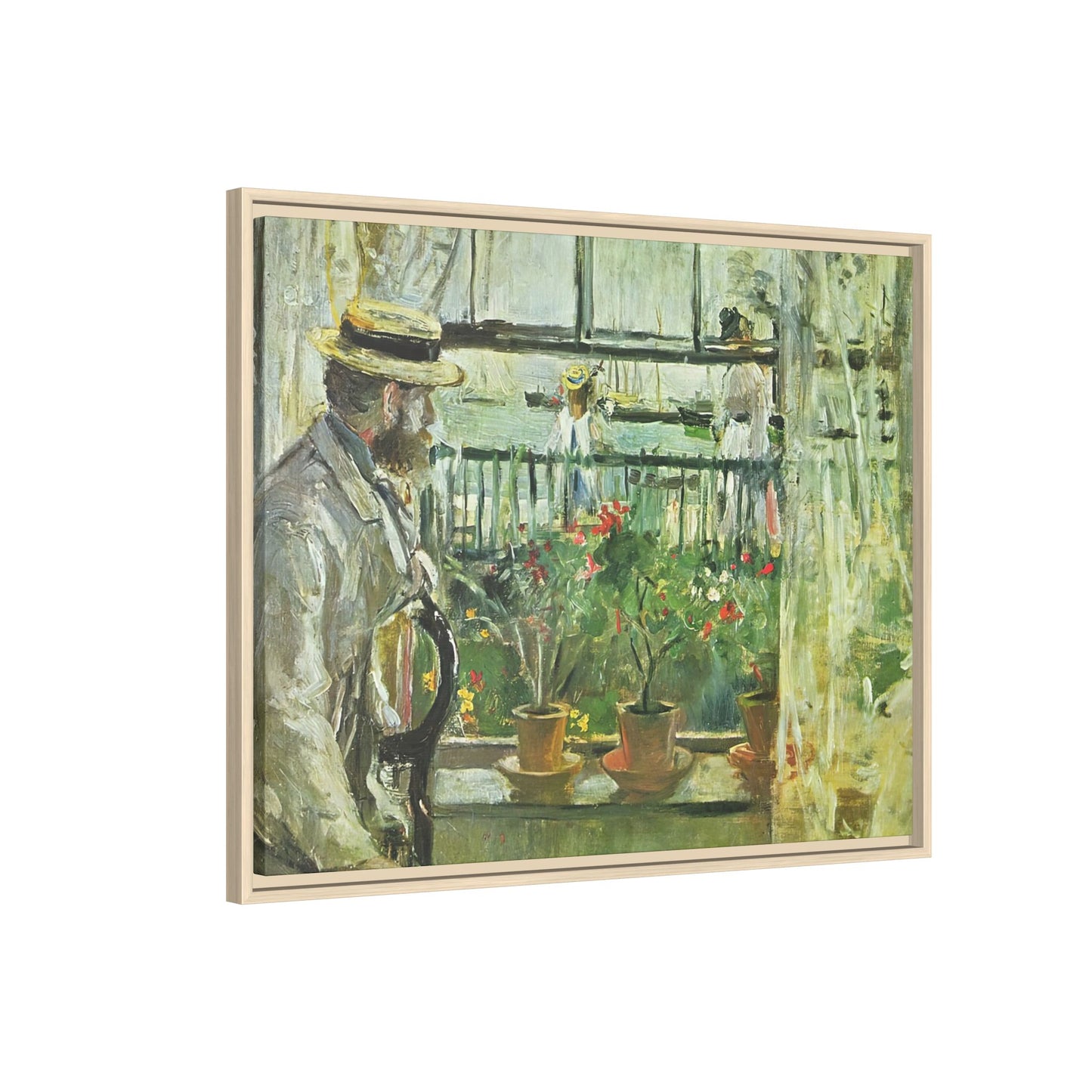 Morisot, Berthe - Eugene Manet on the Isle of Wight (1875) - Matte Canvas, Framed