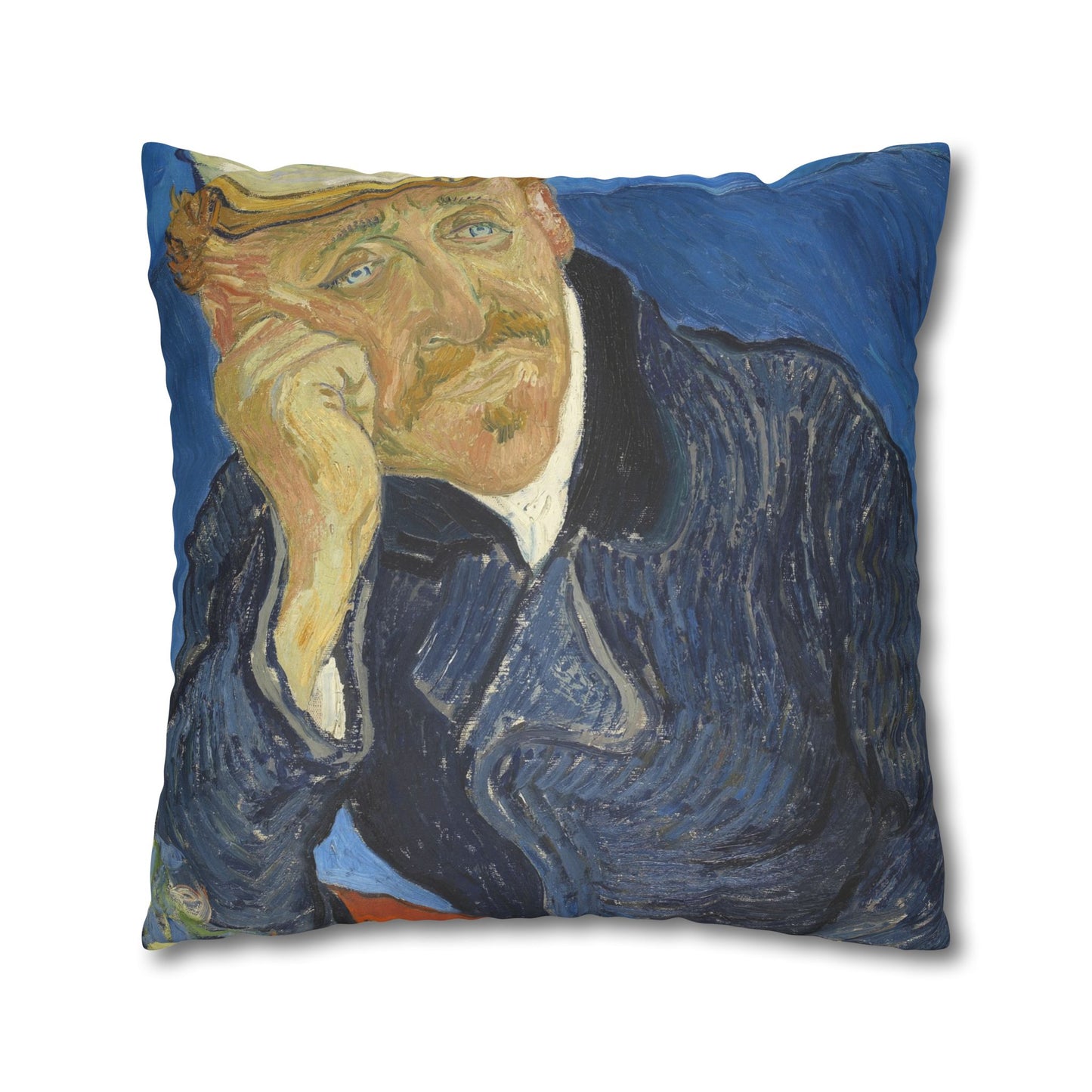 Van Gogh, Vincent - Portrait of Dr. Paul Gachet (1890) - Suede Square Pillowcase