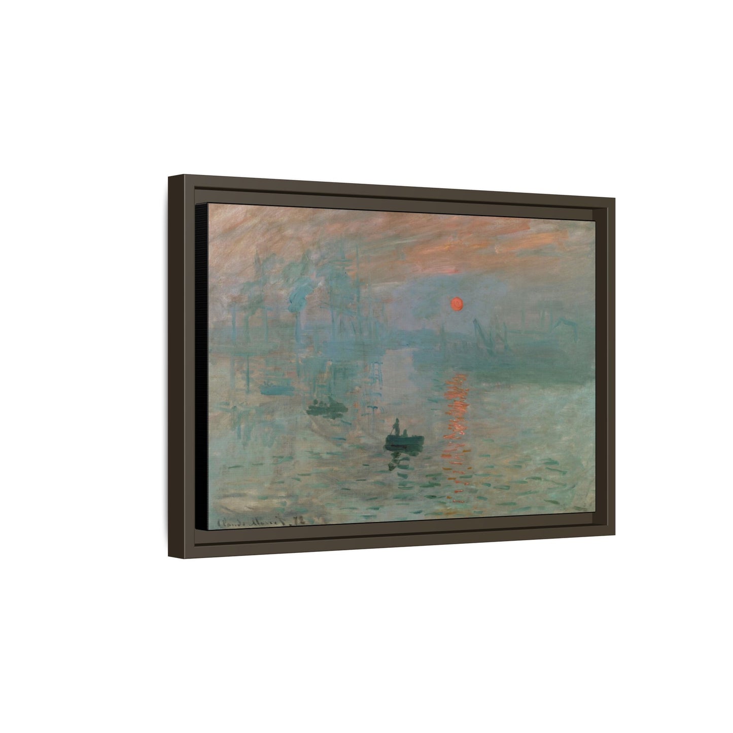 Monet, Claude - Impression, Sunrise (1872) - Matte Canvas, Framed