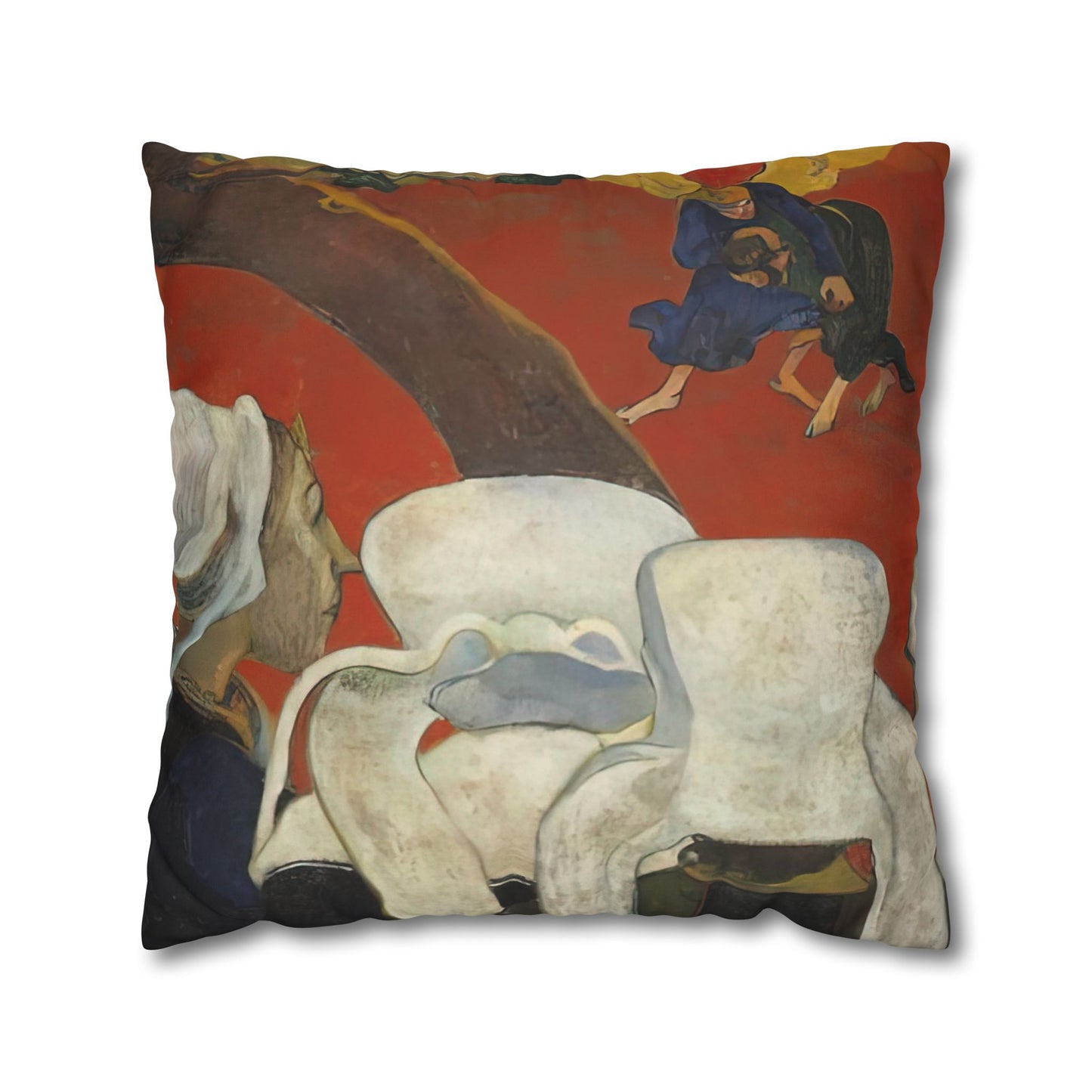 Gauguin, Paul - Vision of the Sermon (Jacob Wrestling with the Angel) (1888) - Suede Square Pillowcase