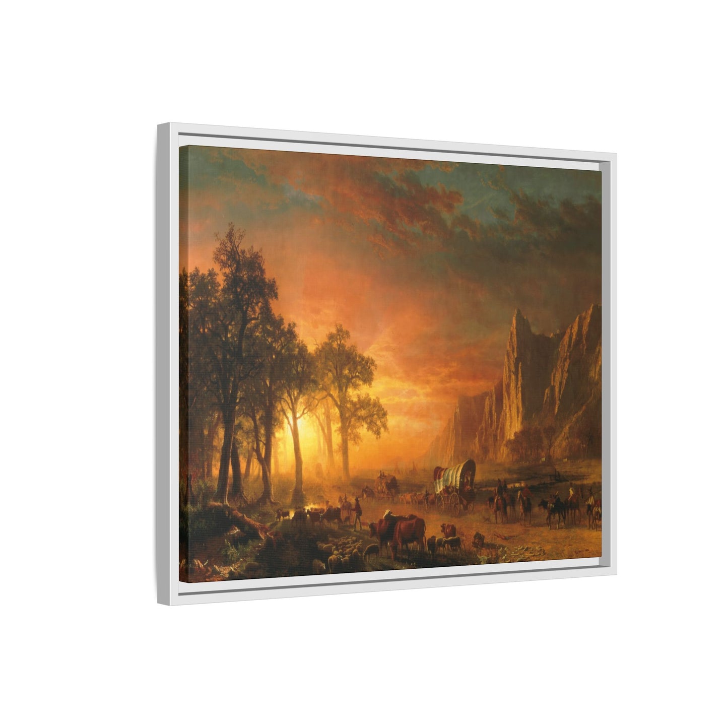 Bierstadt, Albert - Emigrants Crossing the Plains (1867) - Matte Canvas, Framed
