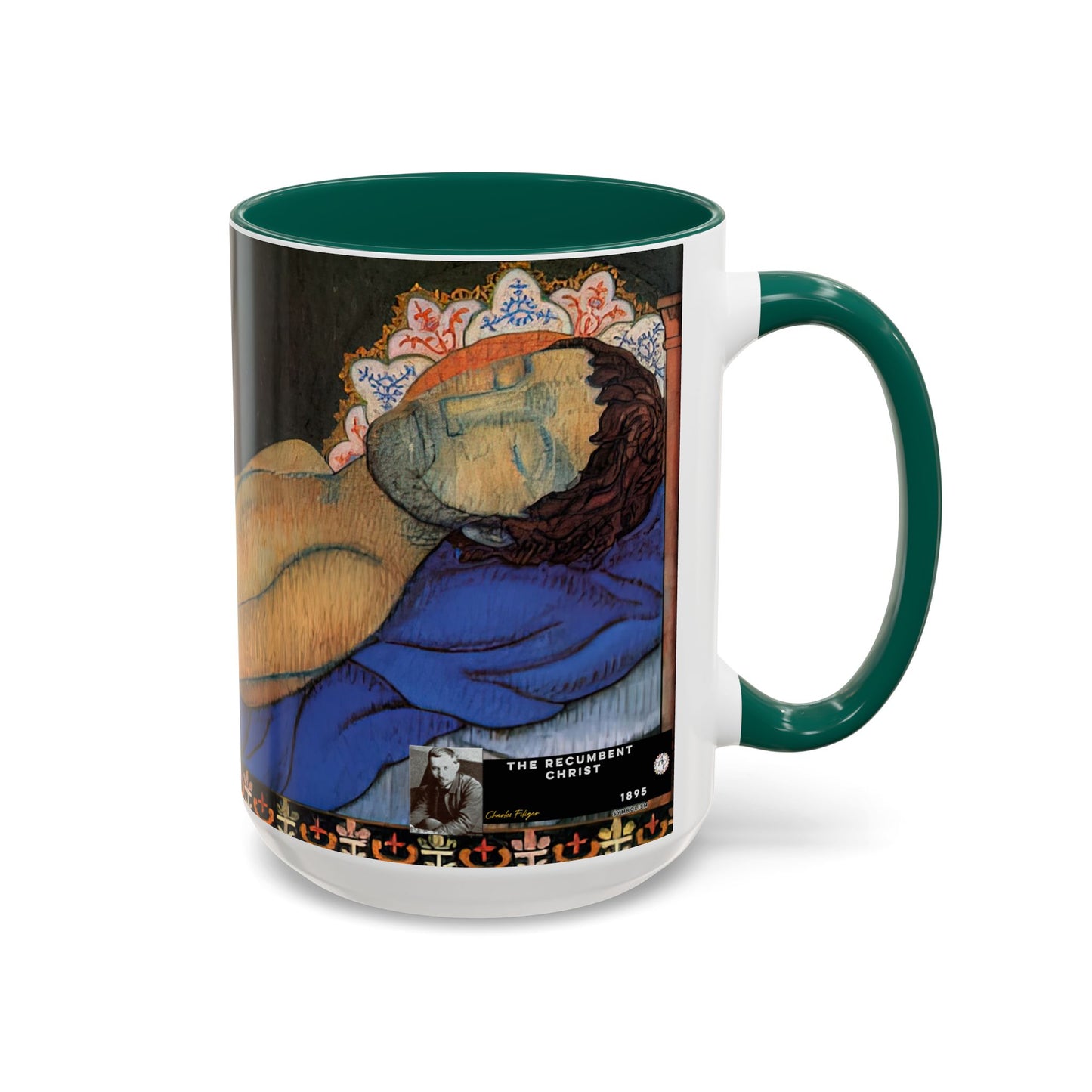 Filiger, Charles - The Recumbent Christ (1895) - Colorful Accent Mugs