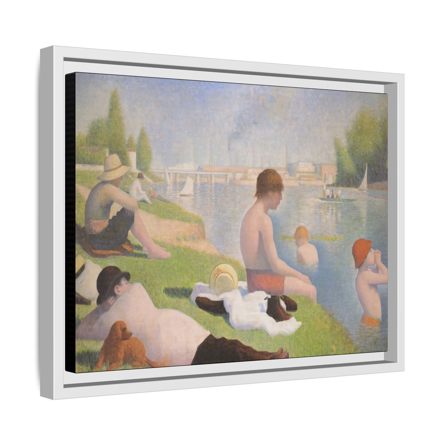 Seurat, Georges - Bathers at Asnières (1884) - Matte Canvas, Framed