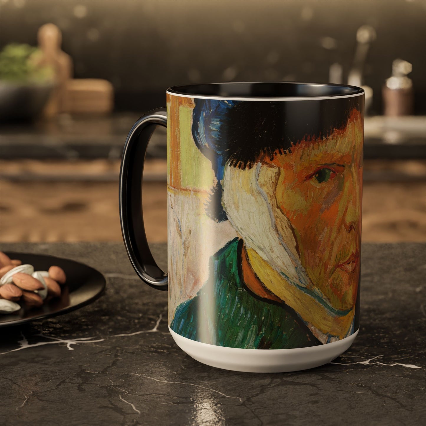 Van Gogh, Vincent - Self Portrait with Bandaged Ear (1889) - Colorful Accent Mugs