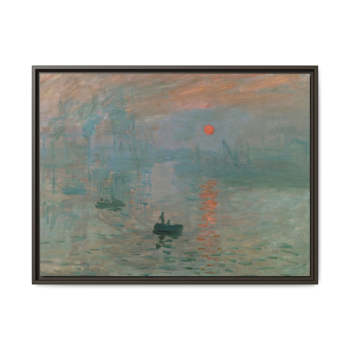 Monet, Claude - Impression, Sunrise (1872) - Matte Canvas, Framed