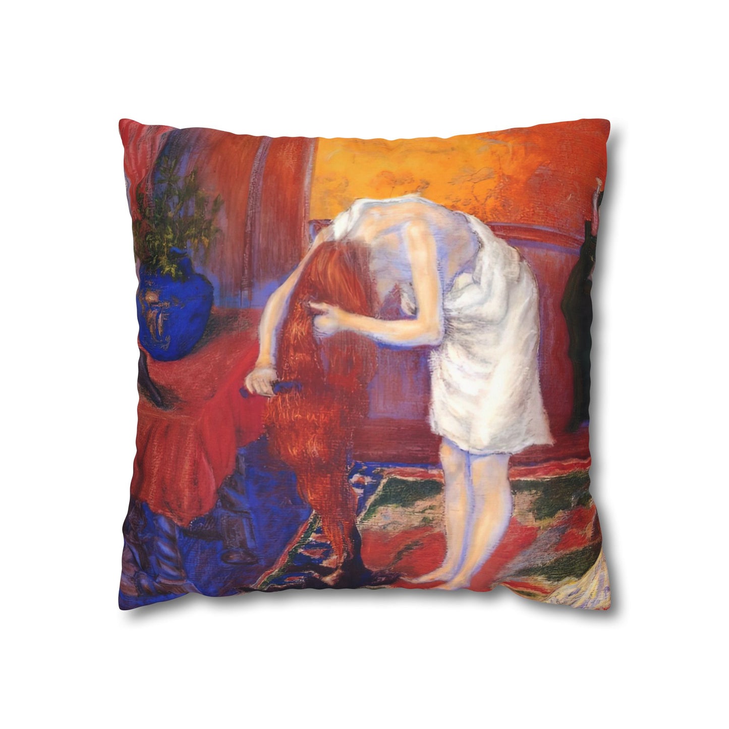 Ranson, Paul - The Golden Head of Hair (1909) - Suede Square Pillowcase