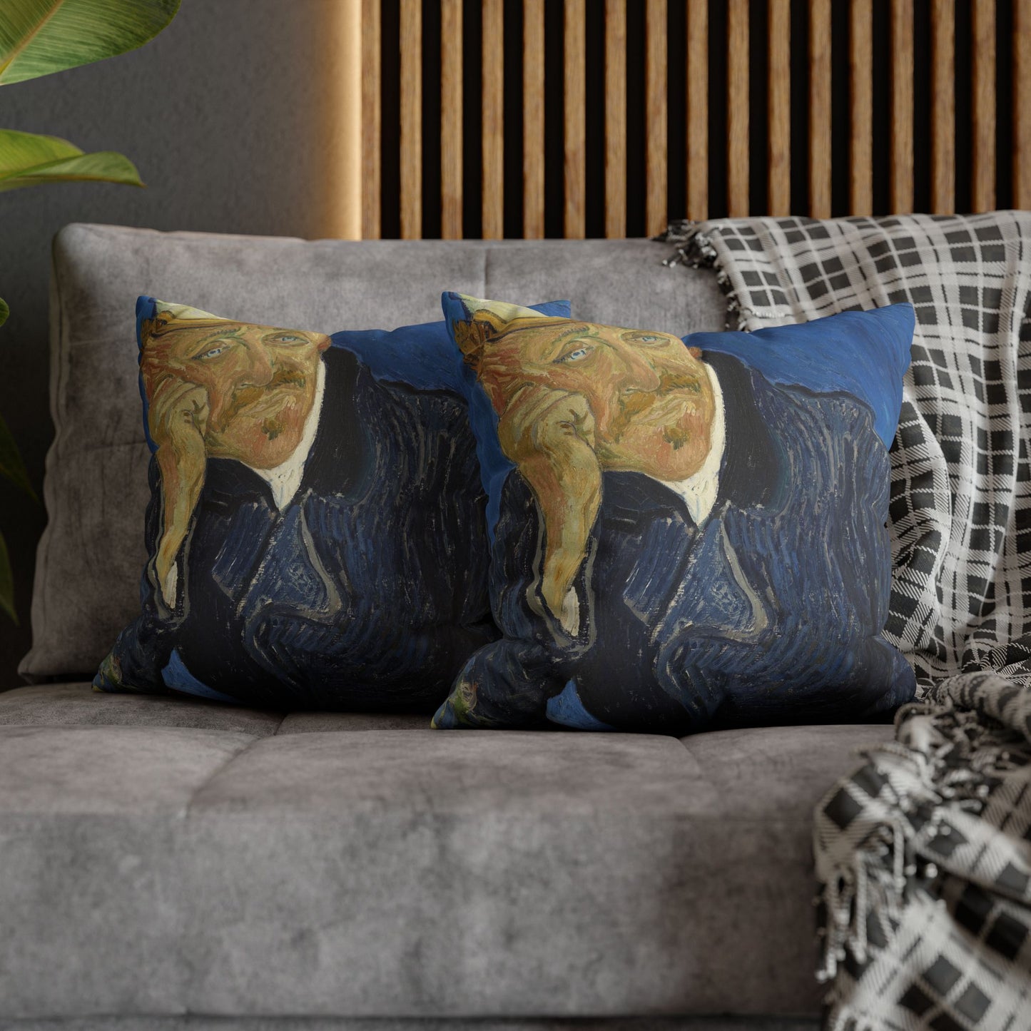 Van Gogh, Vincent - Portrait of Dr. Paul Gachet (1890) - Suede Square Pillowcase