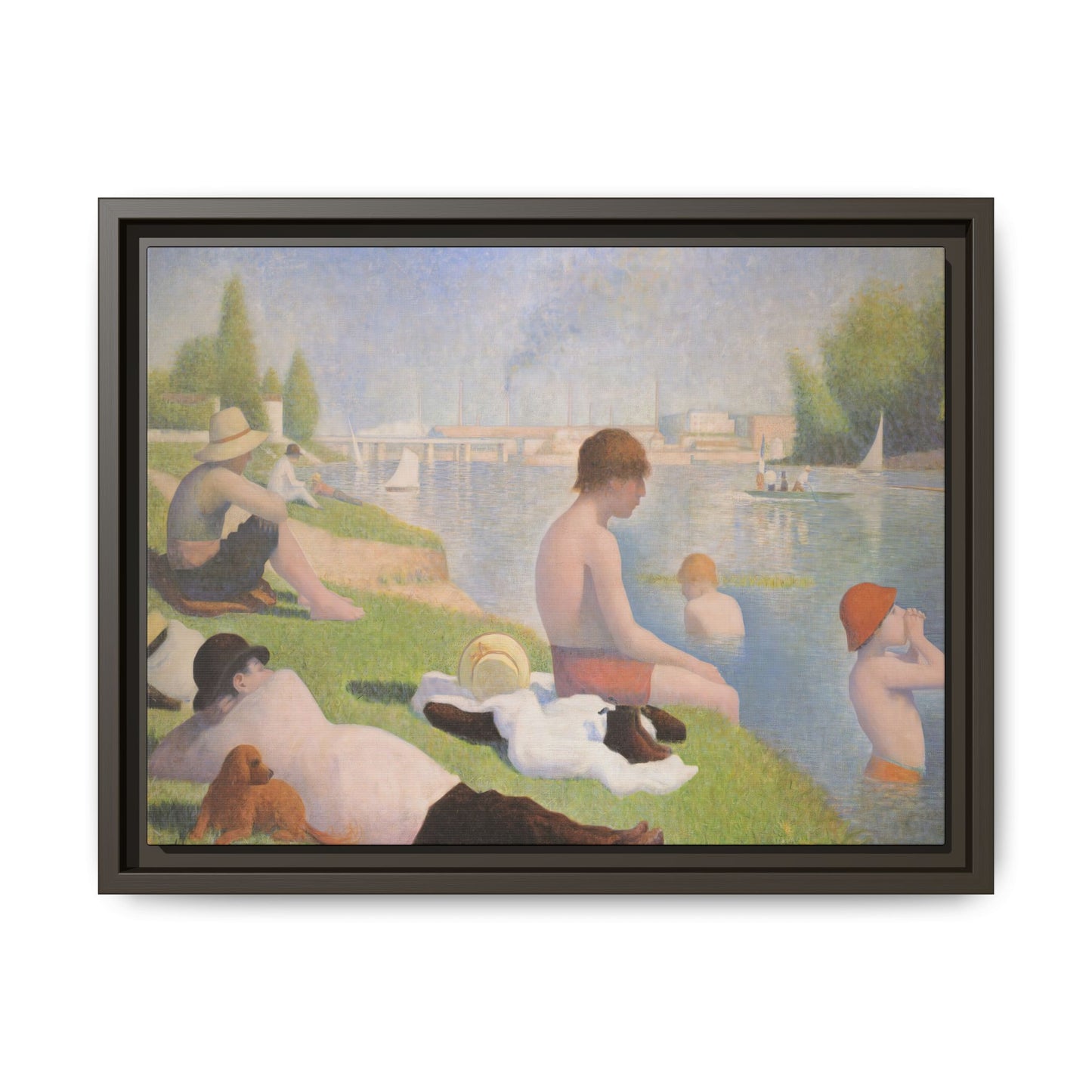 Seurat, Georges - Bathers at Asnières (1884) - Matte Canvas, Framed