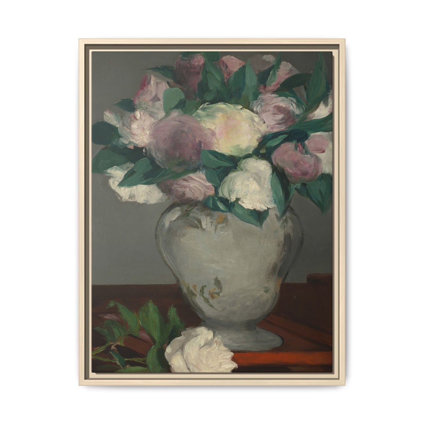 Manet, Édouard - Peonies (1864) - Matte Canvas, Framed