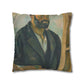 Cézanne, Paul - Portrait of the Artist with a Palette (1890) - Suede Square Pillowcase