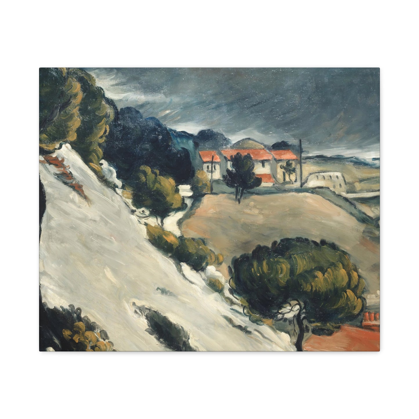 Cézanne, Paul - L’Estaque, Melting Snow (1870) - Canvas Block, unframed