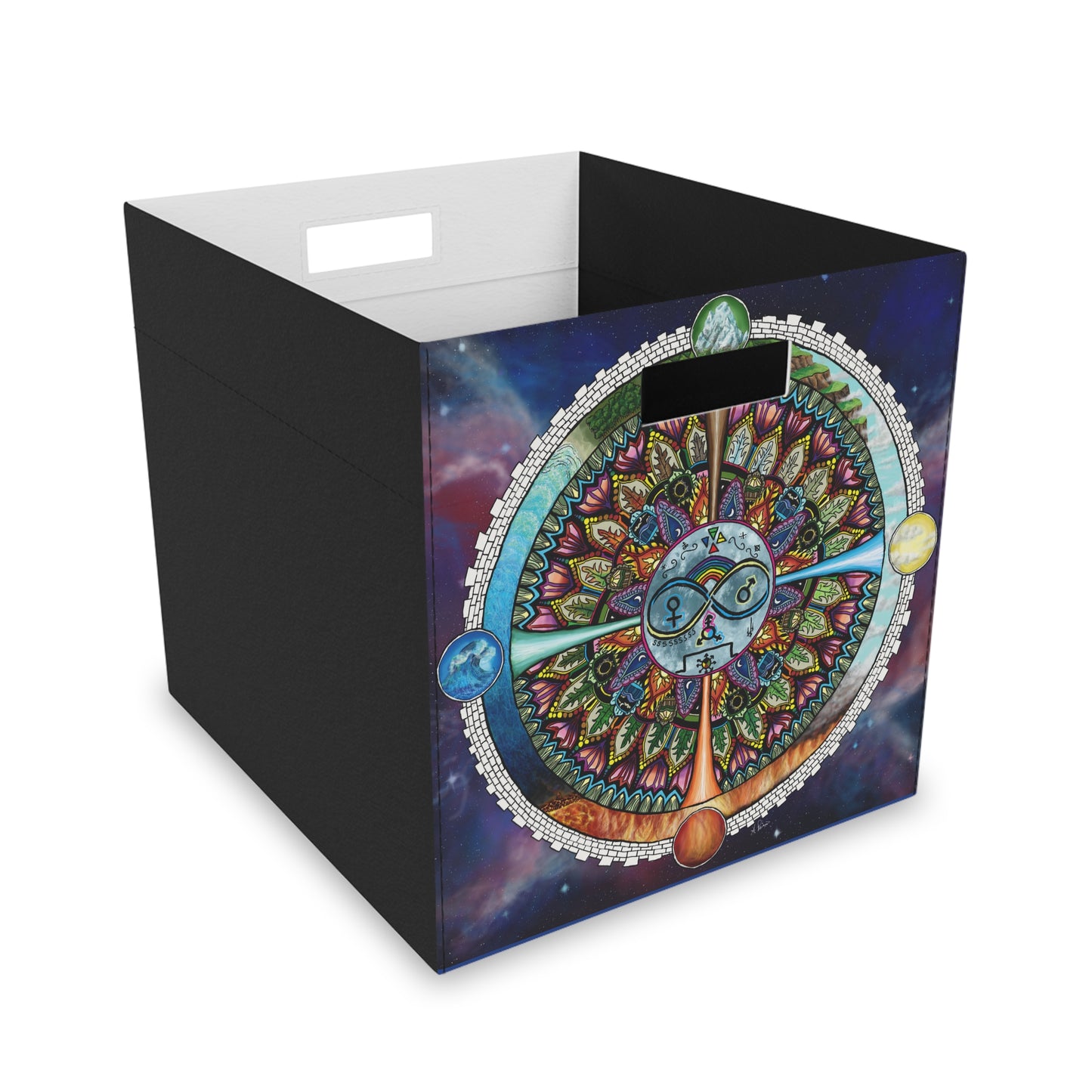Lunar Rites Mandala - Felt Storage Box