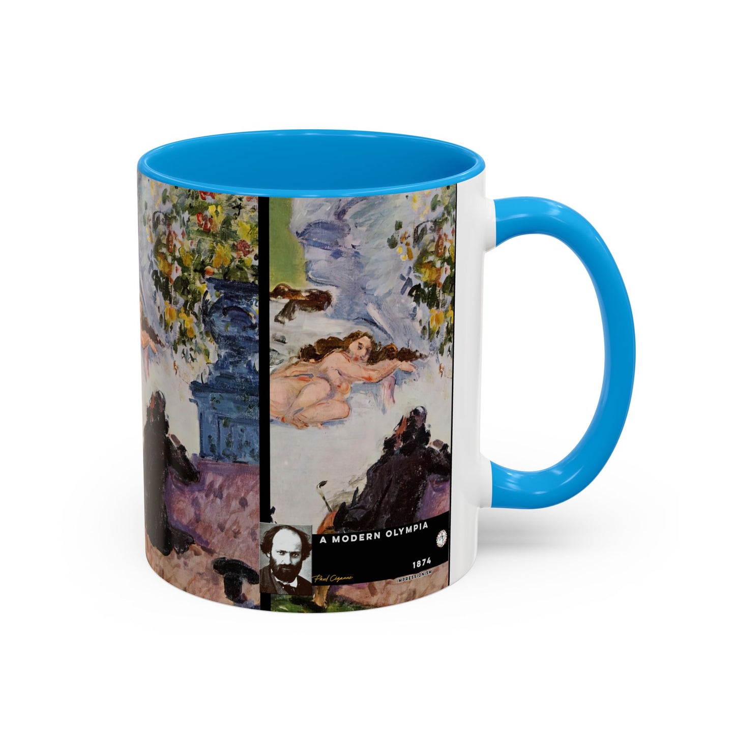 Cézanne, Paul - A Modern Olympia (1874) - Colorful Accent Mugs