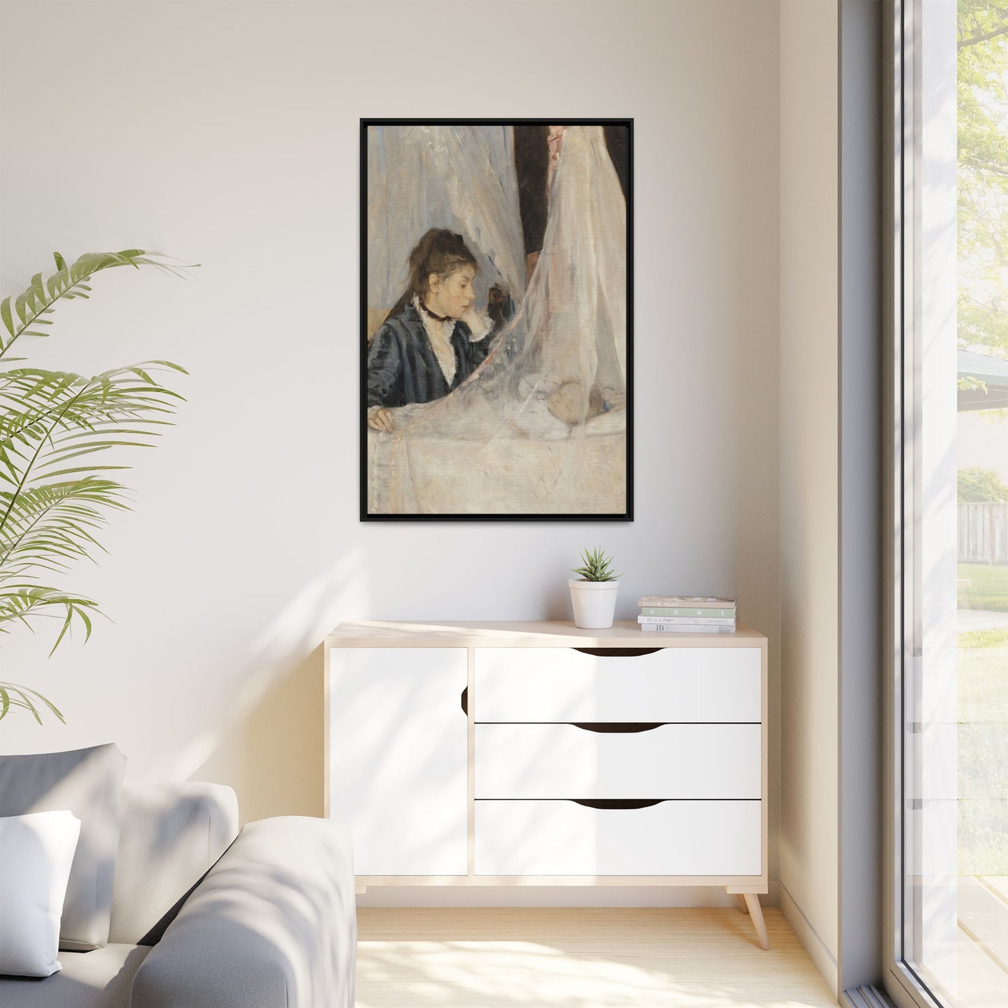 Morisot, Berthe - The Cradle (1872) - Matte Canvas, Framed