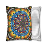 Emerald Arrows Mandala - Suede Square Pillowcase