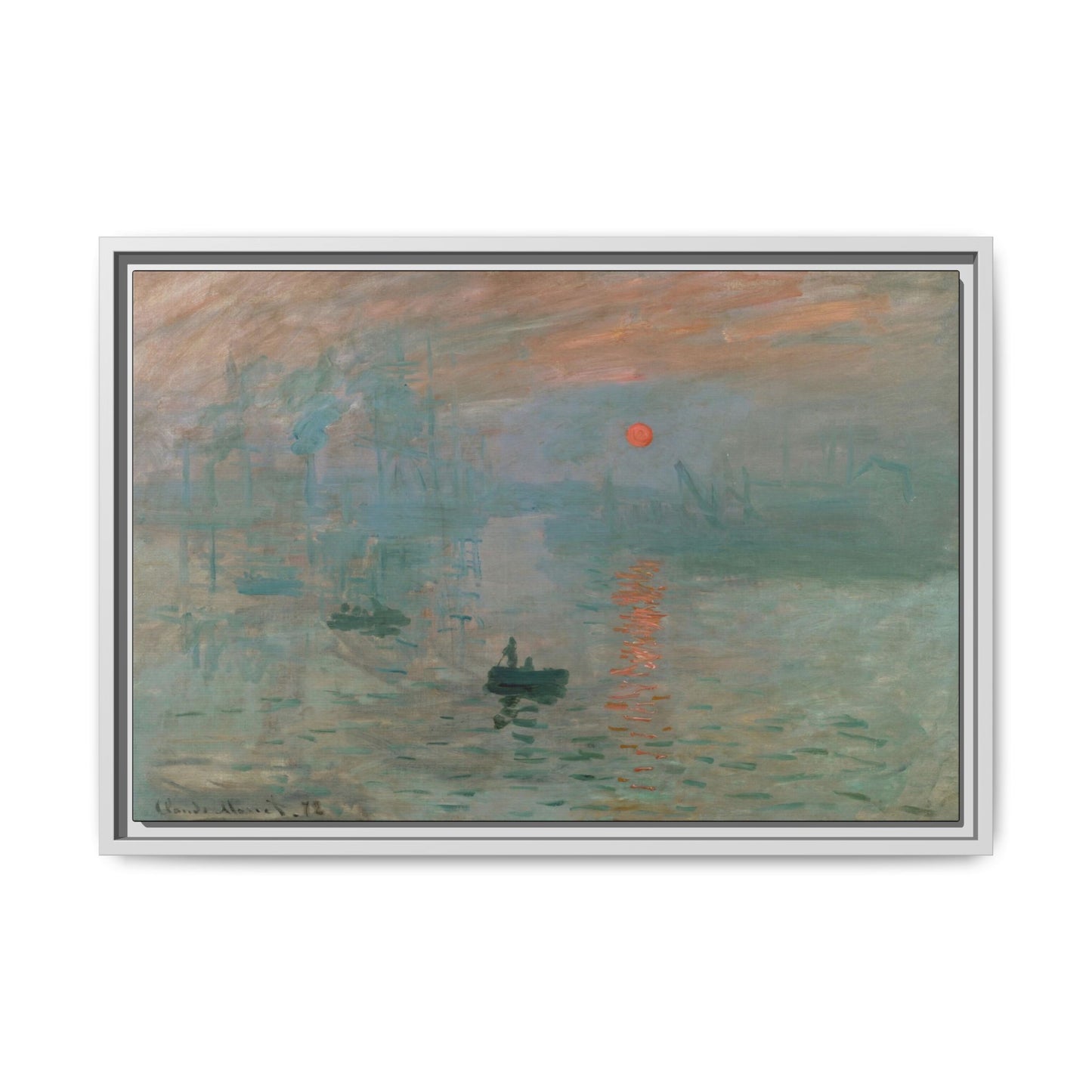 Monet, Claude - Impression, Sunrise (1872) - Matte Canvas, Framed
