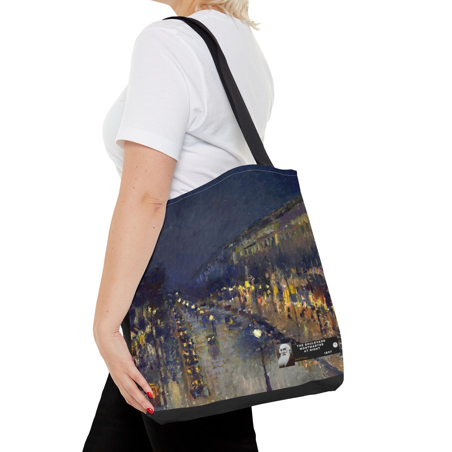 Pissarro, Camille - The Boulevard Montmartre At Night (1897) - Tote Bag
