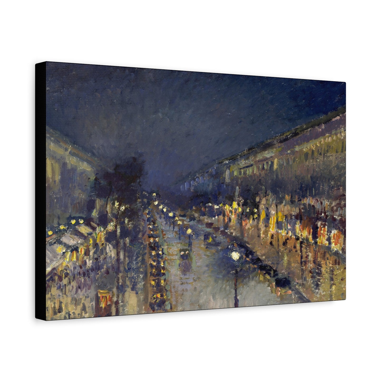Pissarro, Camille - The Boulevard Montmartre At Night (1897) - Canvas Block, unframed