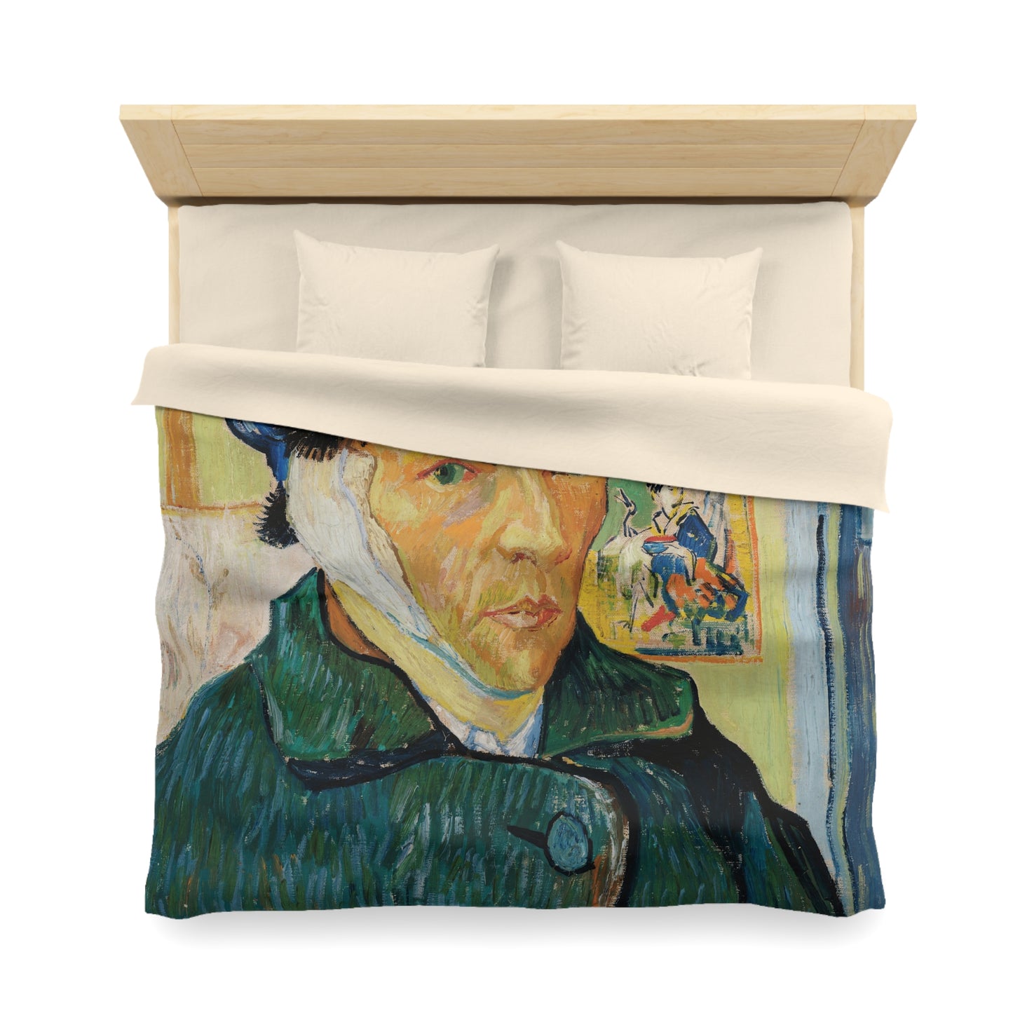 Van Gogh, Vincent - Self Portrait with Bandaged Ear (1889) - Microfiber Duvet Cover