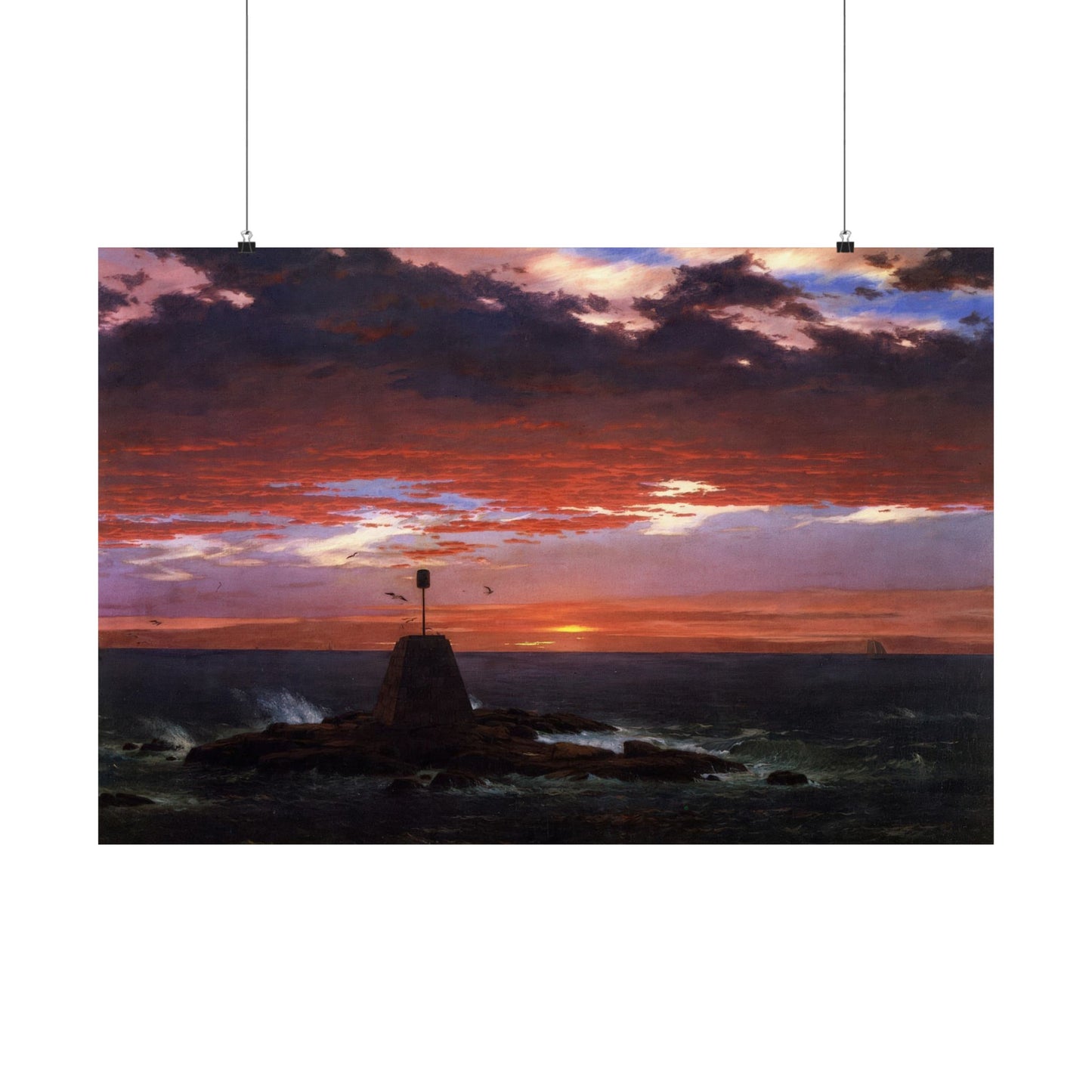 Church, Frederic Edwin - Beacon, off Mount Desert Island  (1850) - Satin Posters