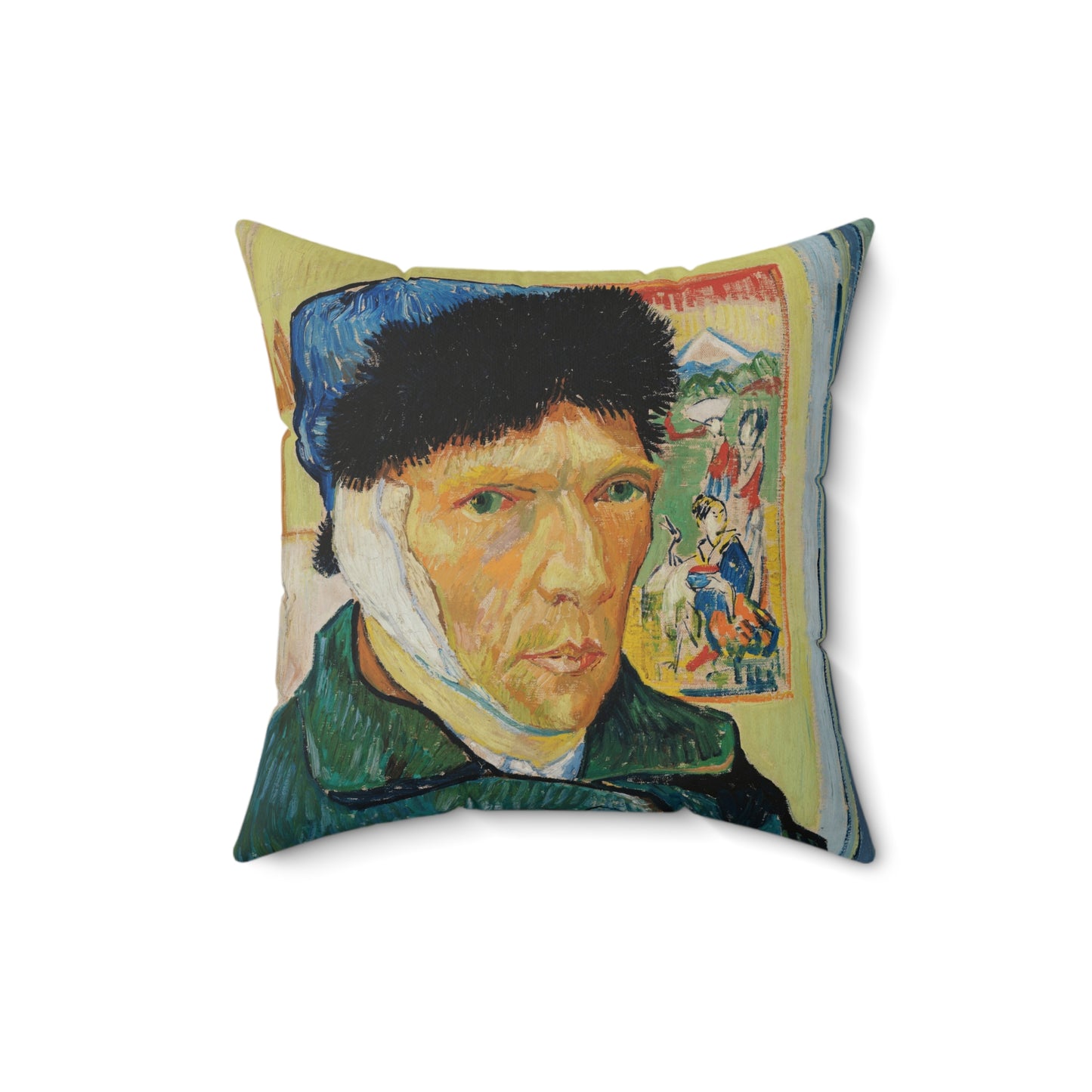 Van Gogh, Vincent - Self Portrait with Bandaged Ear (1889) - Suede Square Pillow