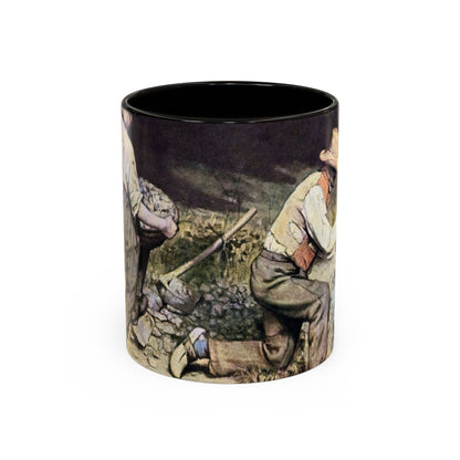 Courbet, Gustave - The Stone Breakers (1850) - Colorful Accent Mugs