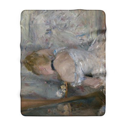 Morisot, Berthe - Woman at Her Toilette (1880) - Sherpa Fleece Blanket