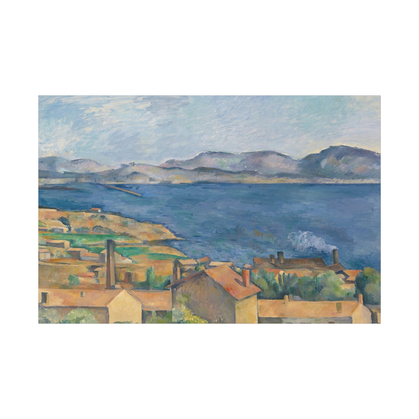 Cézanne, Paul - The Bay of Marseille, Seen from L'Estaque (1885) - Canvas Block, unframed