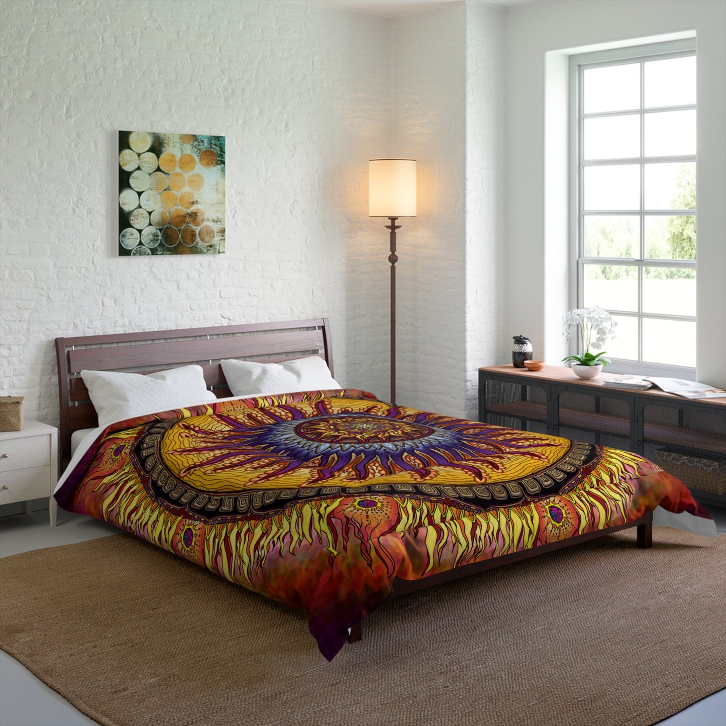 Solar Disc Mandala - Comforter