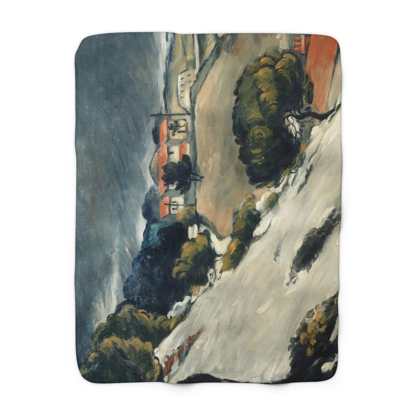 Cézanne, Paul - L’Estaque, Melting Snow (1870) - Sherpa Fleece Blanket