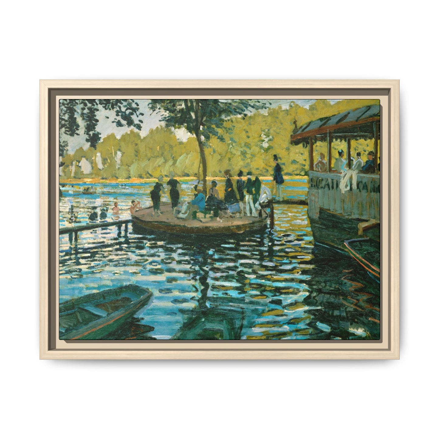 Monet, Claude - La Grenouillere (1869) - Matte Canvas, Framed