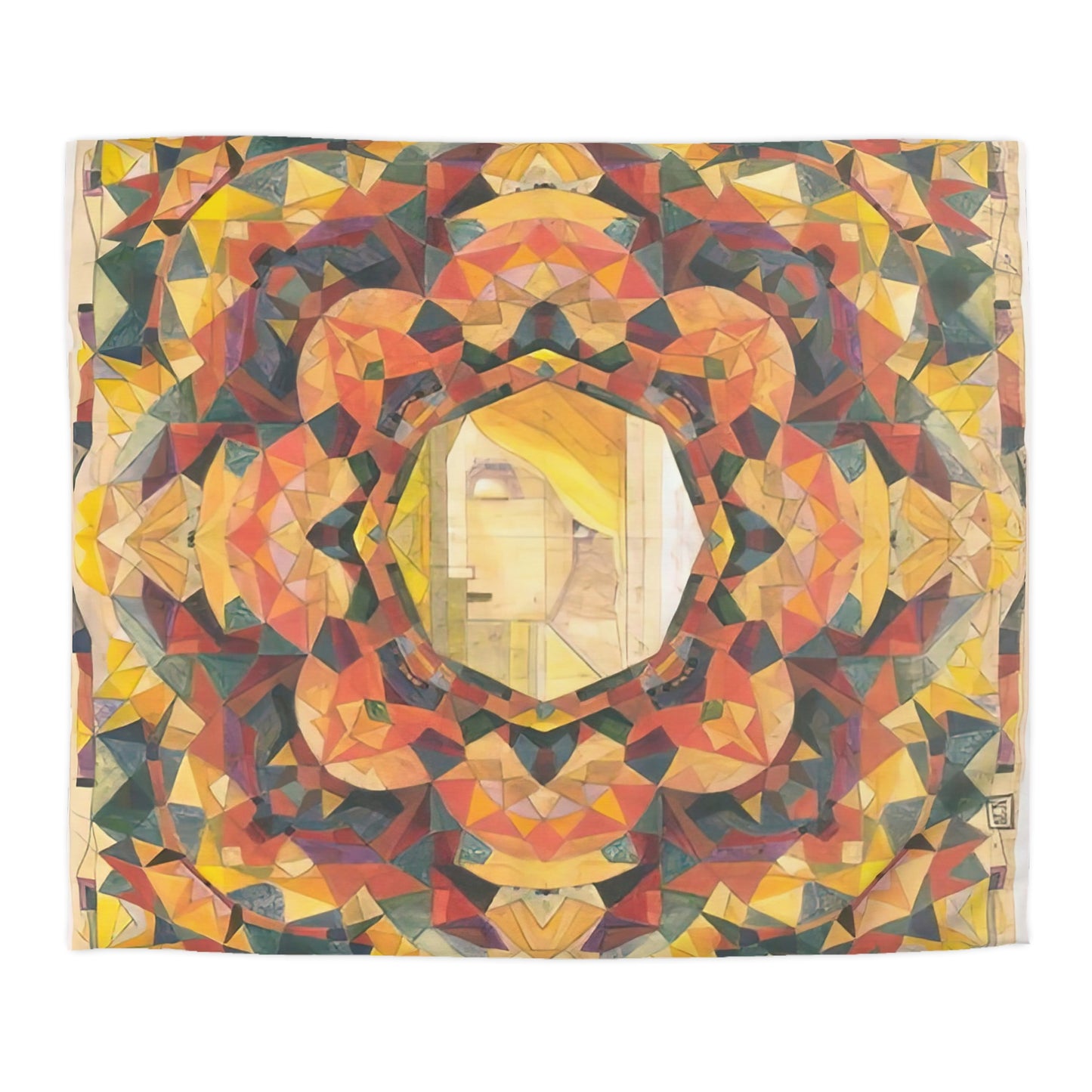 Filiger, Charles - Woman’s Head with Closed Eyes (1893) - Microfiber Duvet Cover
